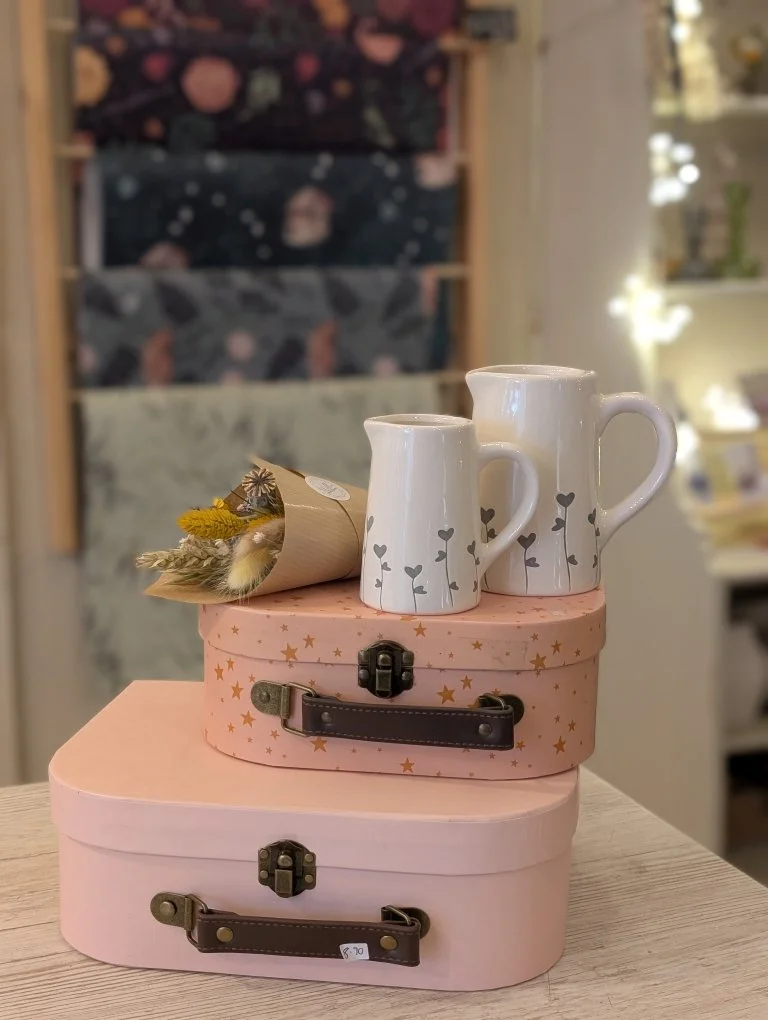 grey heart flower jug