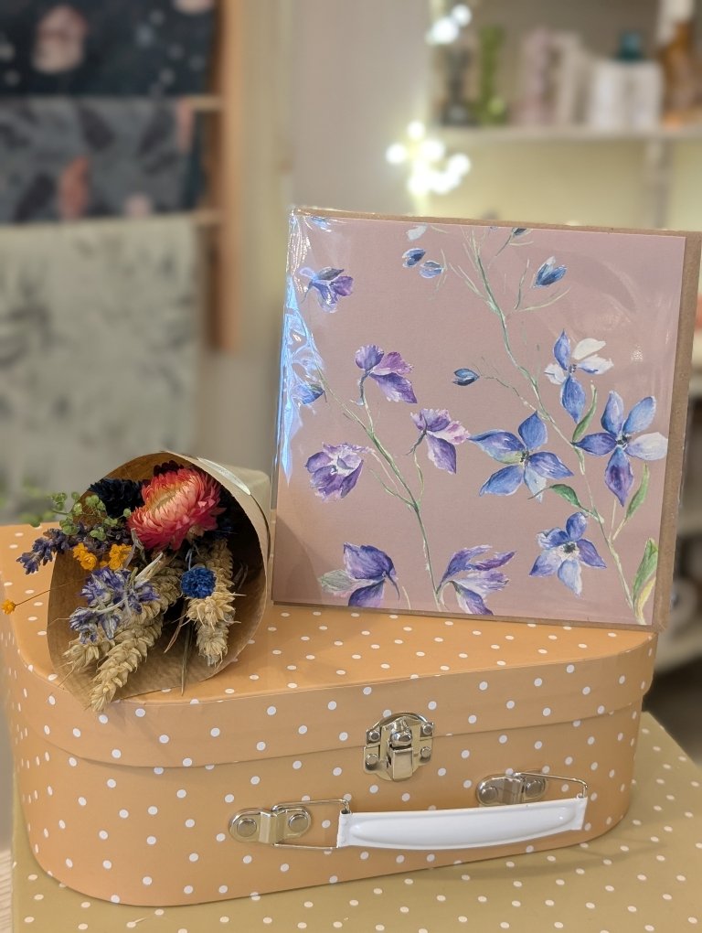 watercolour card - delphinium