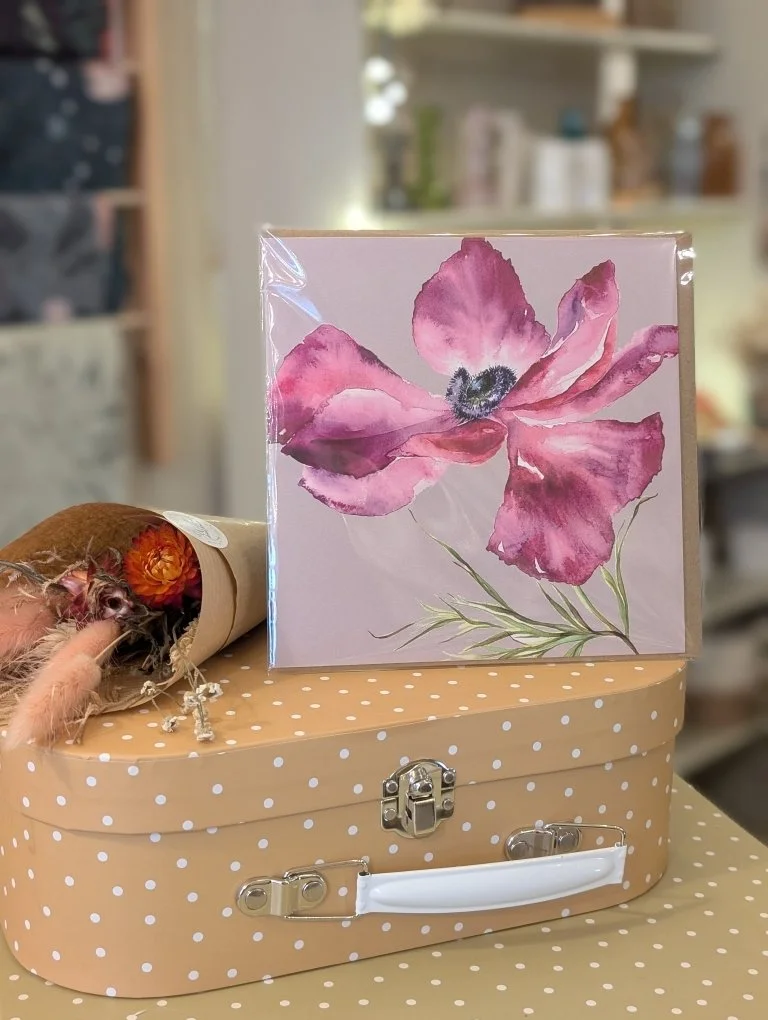 watercolour card - anenome