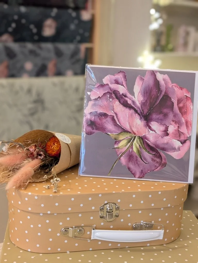 watercolour card - ranunculus