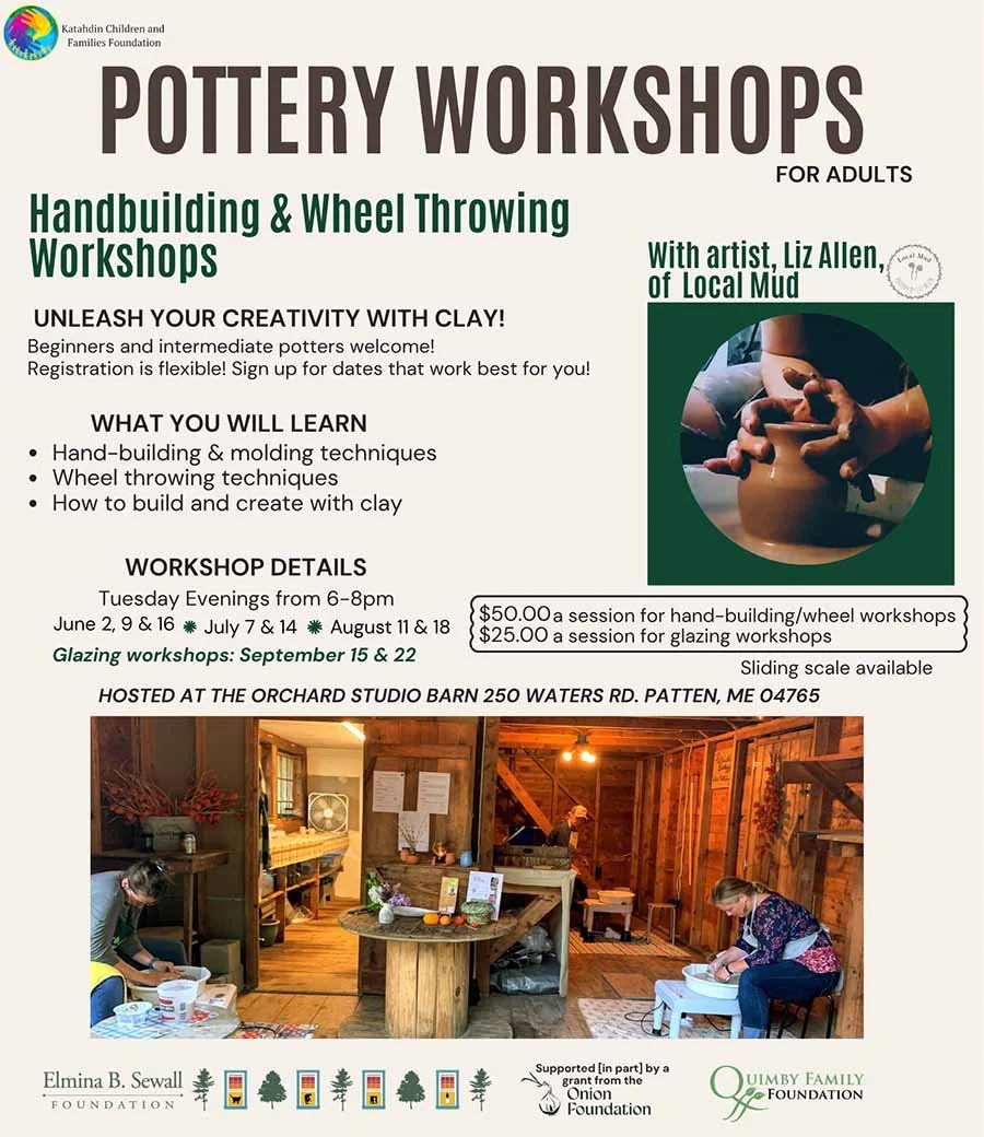 2026 Adult Pottery Workshops