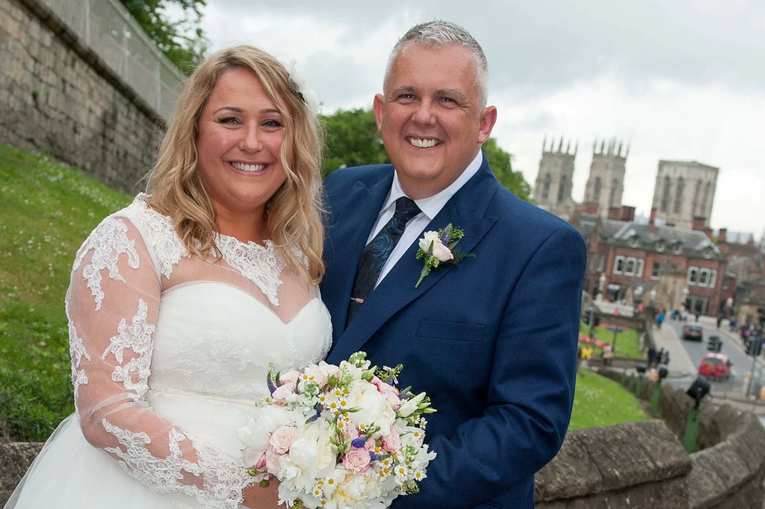 York Minster provides the backdrop for newly married couple