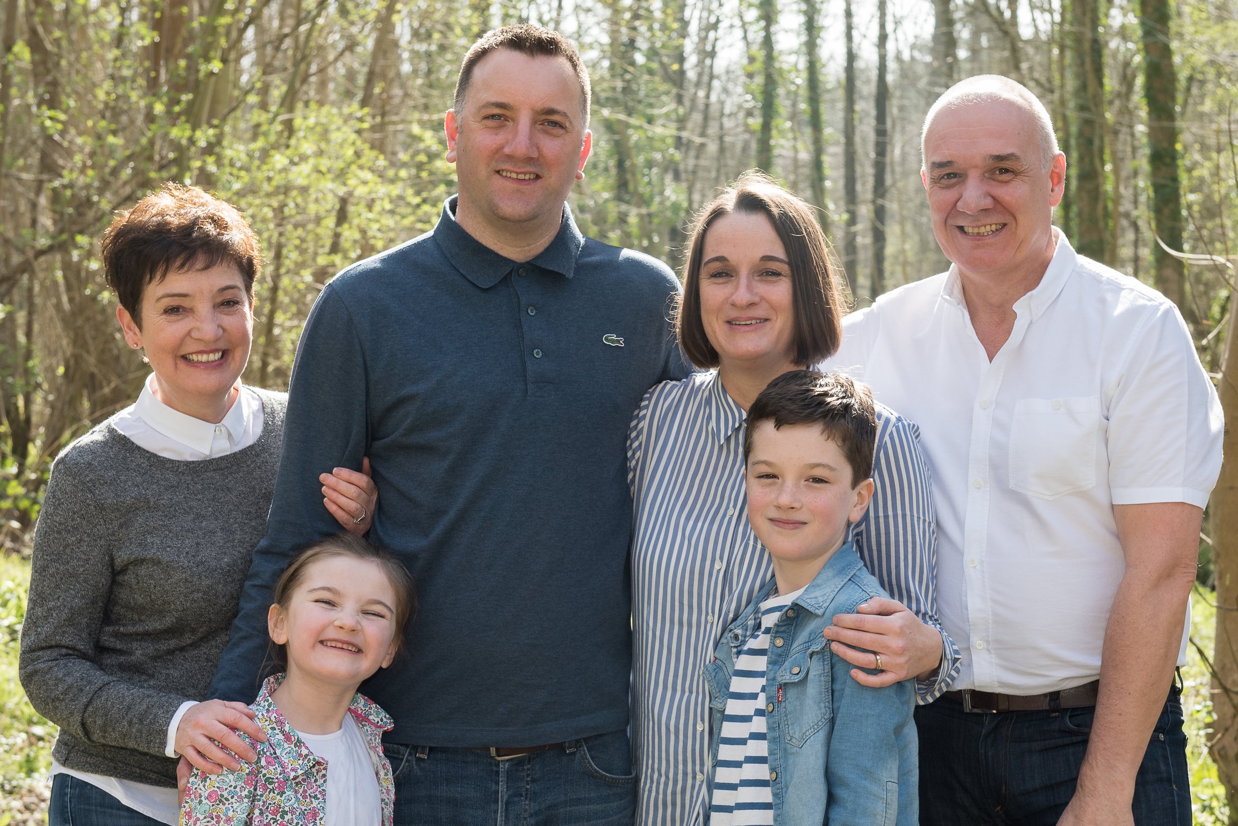 A sunny Sunday walk in the woods, the perfect place for a family portrait.
