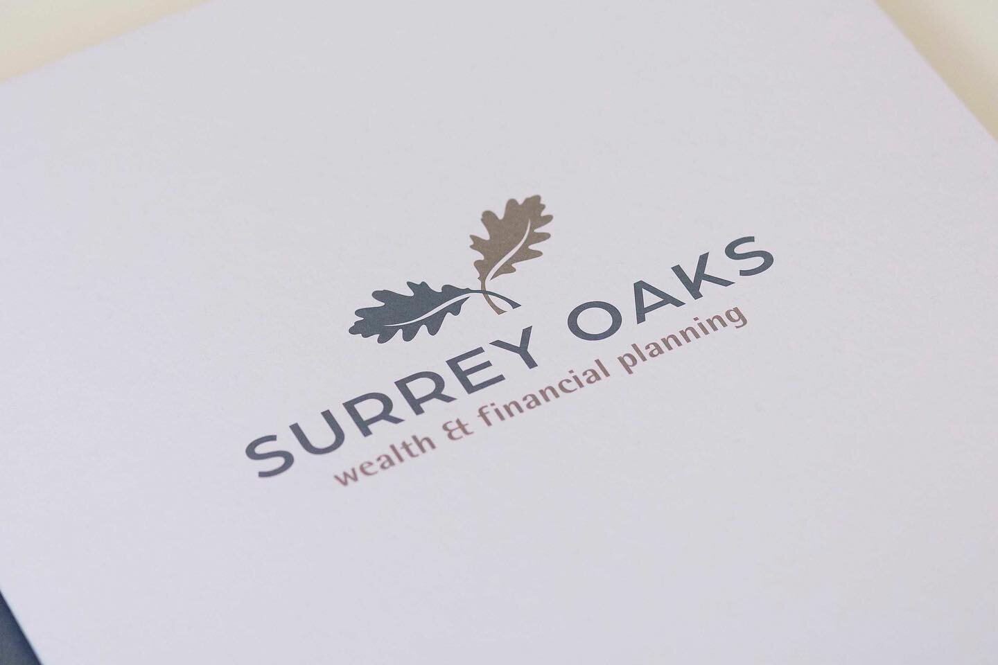 Brand refresh, signage, advertising and design for print for Surrey Oaks Wealth &amp; Financial Planning. The lovely Joel and Kate at Surrey Oaks asked me to take a look at their existing branding and signage for their new offices. The result was a c