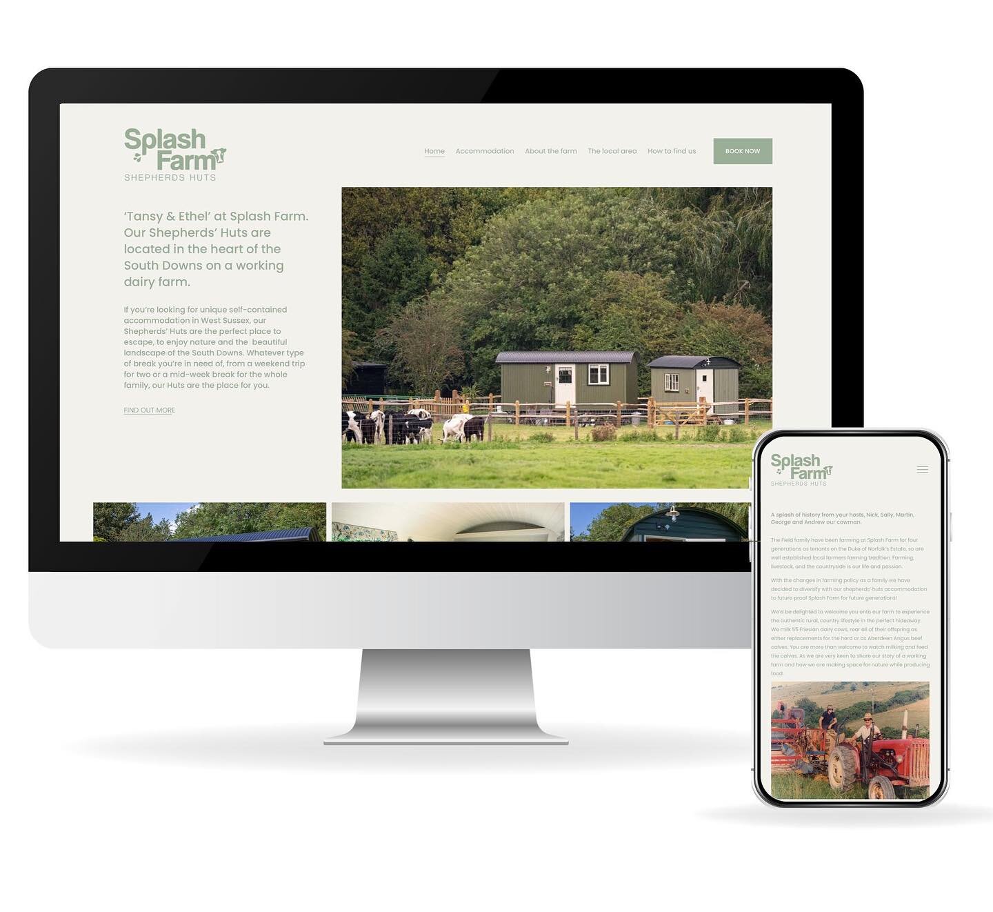 Recent work for the lovely Sally and team at @splash.farm.shepherds.huts 
A working dairy farm where you can book a stay in their huts and enjoy the tranquil surroundings or immerse yourself in the workings of the farm! 
A responsive Squarespace webs
