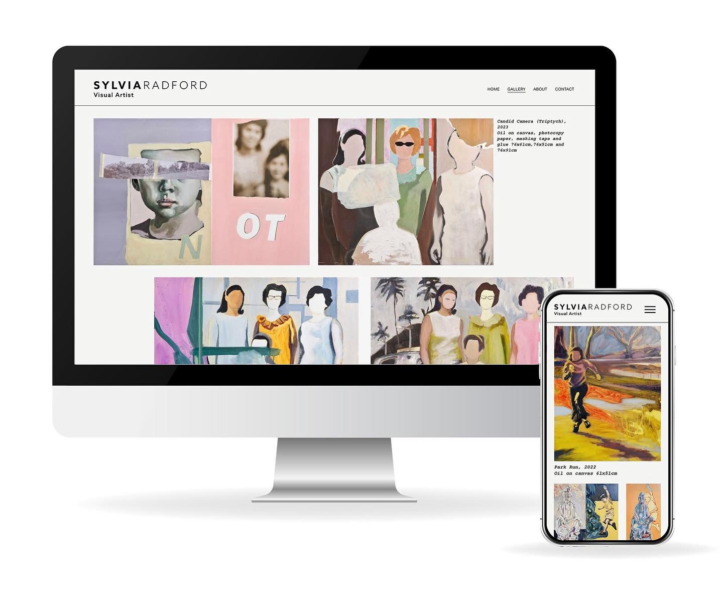 Sleek showcase. Responsive portfolio website for super talented visual artist @sylvia.radford 
View more of this project now on my website. 
#squarespace #graphicdesign #digital #portfoliowebsite #smallbusiness