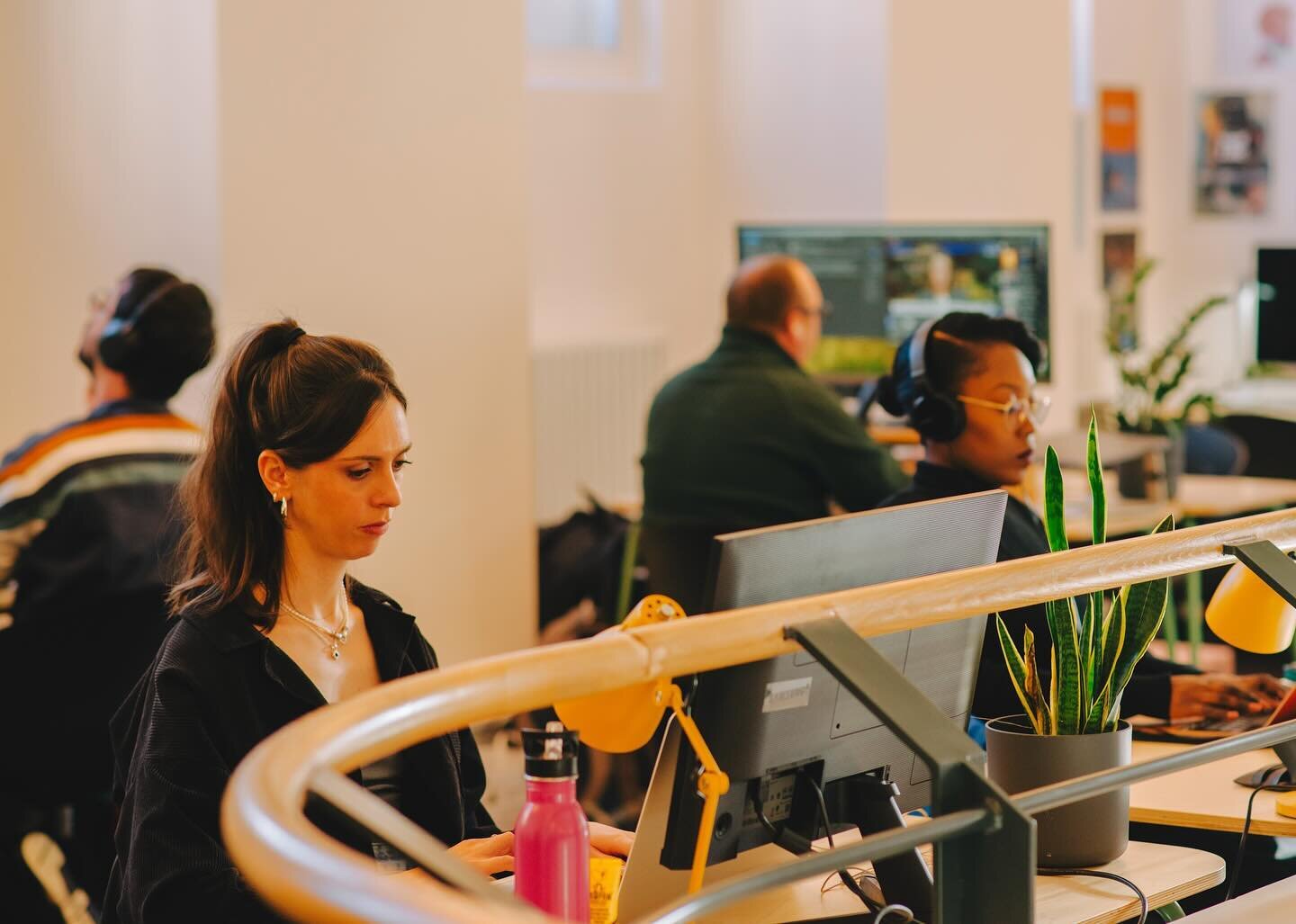 Here are Esther and Lizzie doing a magnificent job of showcasing the benefits of a Resident Desk membership.

Those benefits include:

- Your own desk to leave your monitor on
- Space for OPTIMAL focus
- Access to our mezzanine floor (includes additi