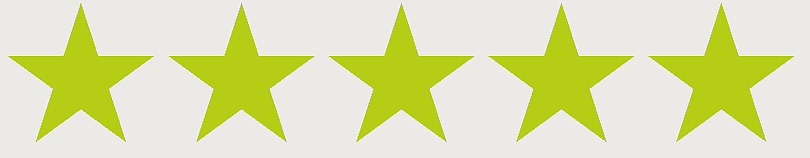 Five green stars in a row.