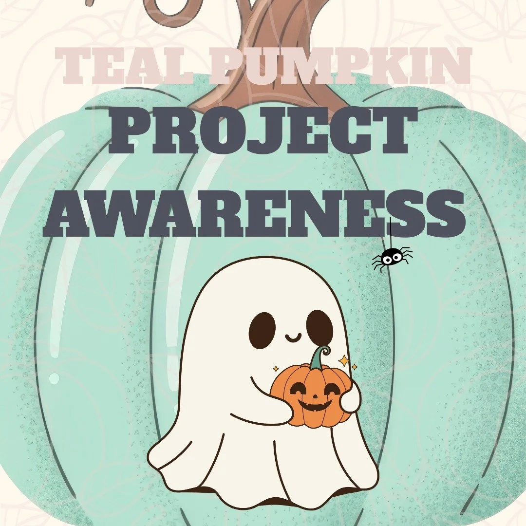 This Halloween, a teal pumpkin on the porch means more than decoration&mdash;it means inclusion and safety for children with food allergies. 🍬🚫

✨ By offering non-food treats (stickers, bubbles, glow sticks), you help make trick-or-treating safe an