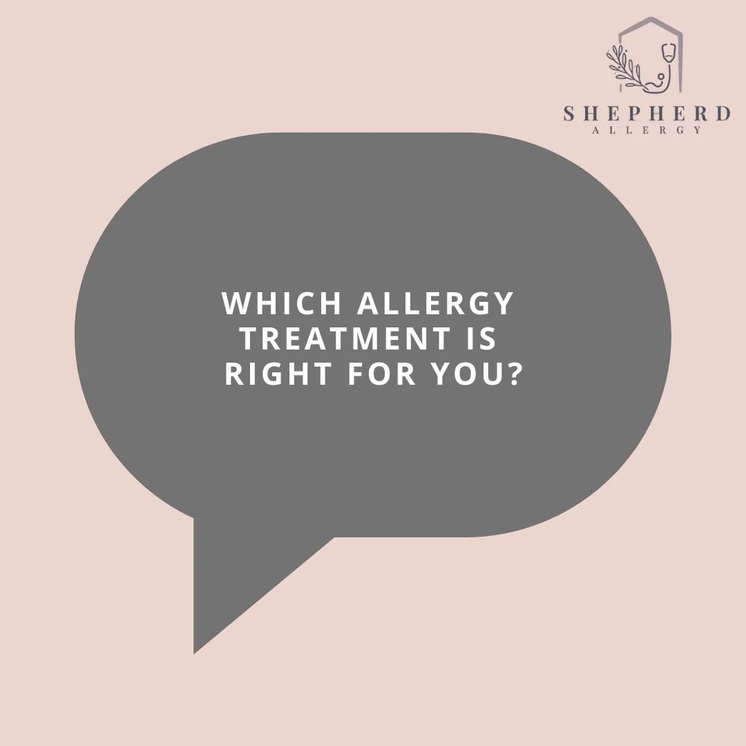 Which allergy treatment is right for you?
At Shepherd Allergy, we offer a range of personalized options &mdash; including ILIT, SLIT, OMIT, and SCIT. 

Schedule your appointment today, and we&rsquo;ll help you choose the treatment that best fits your