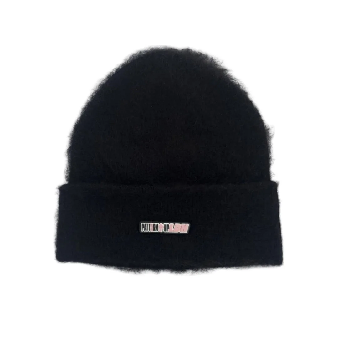 Satin Lined Fuzzy Mohair Beanie
