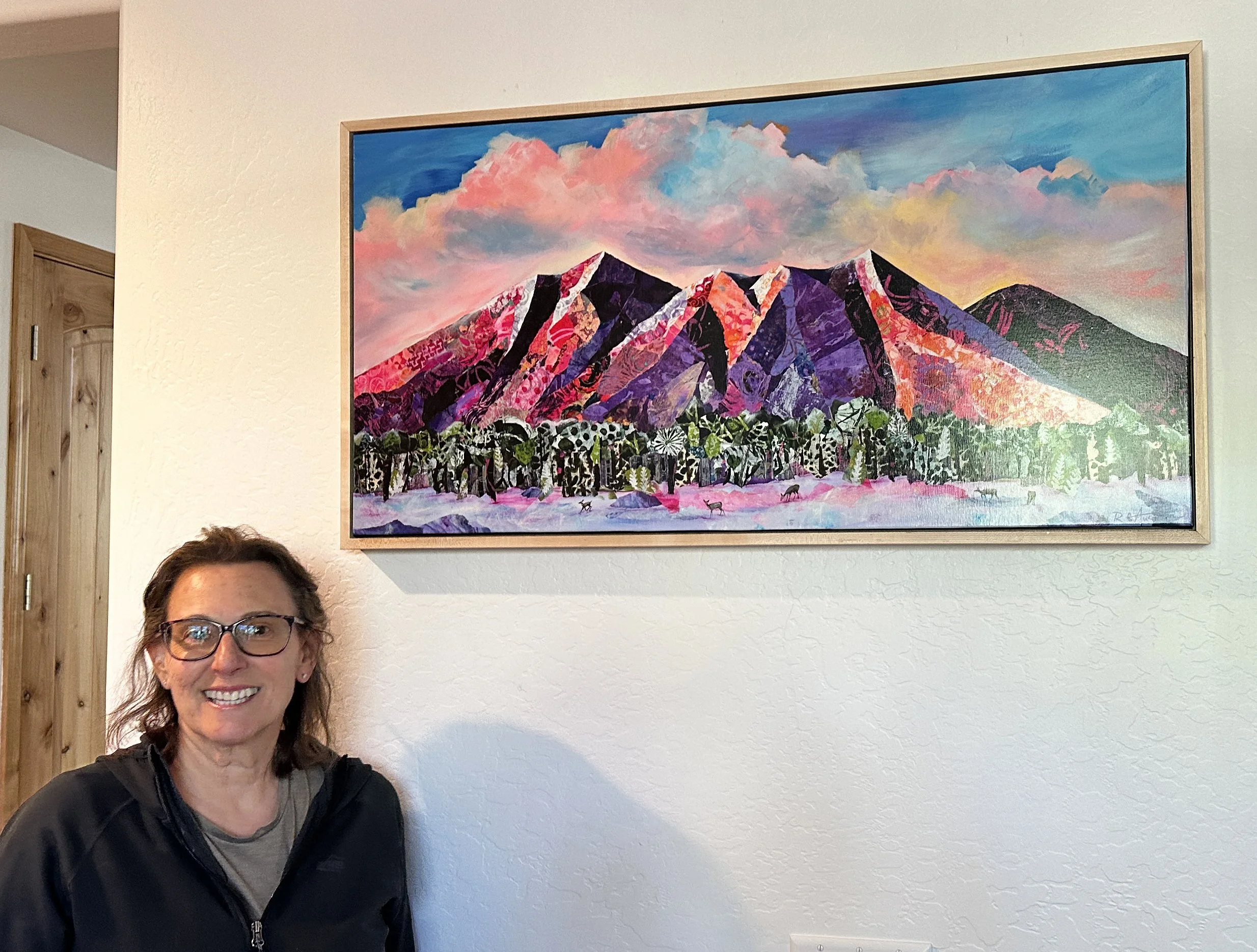 San Francisco Peaks, Flagstaff, Arizona. Mixed Media Painting by Ruth Austin.