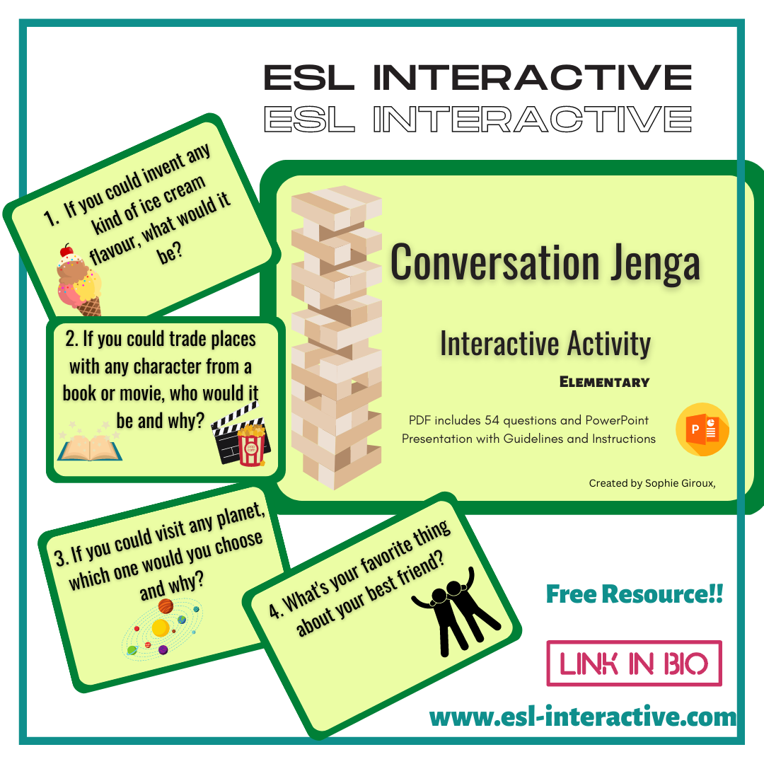 Conversation Jenga - Elementary