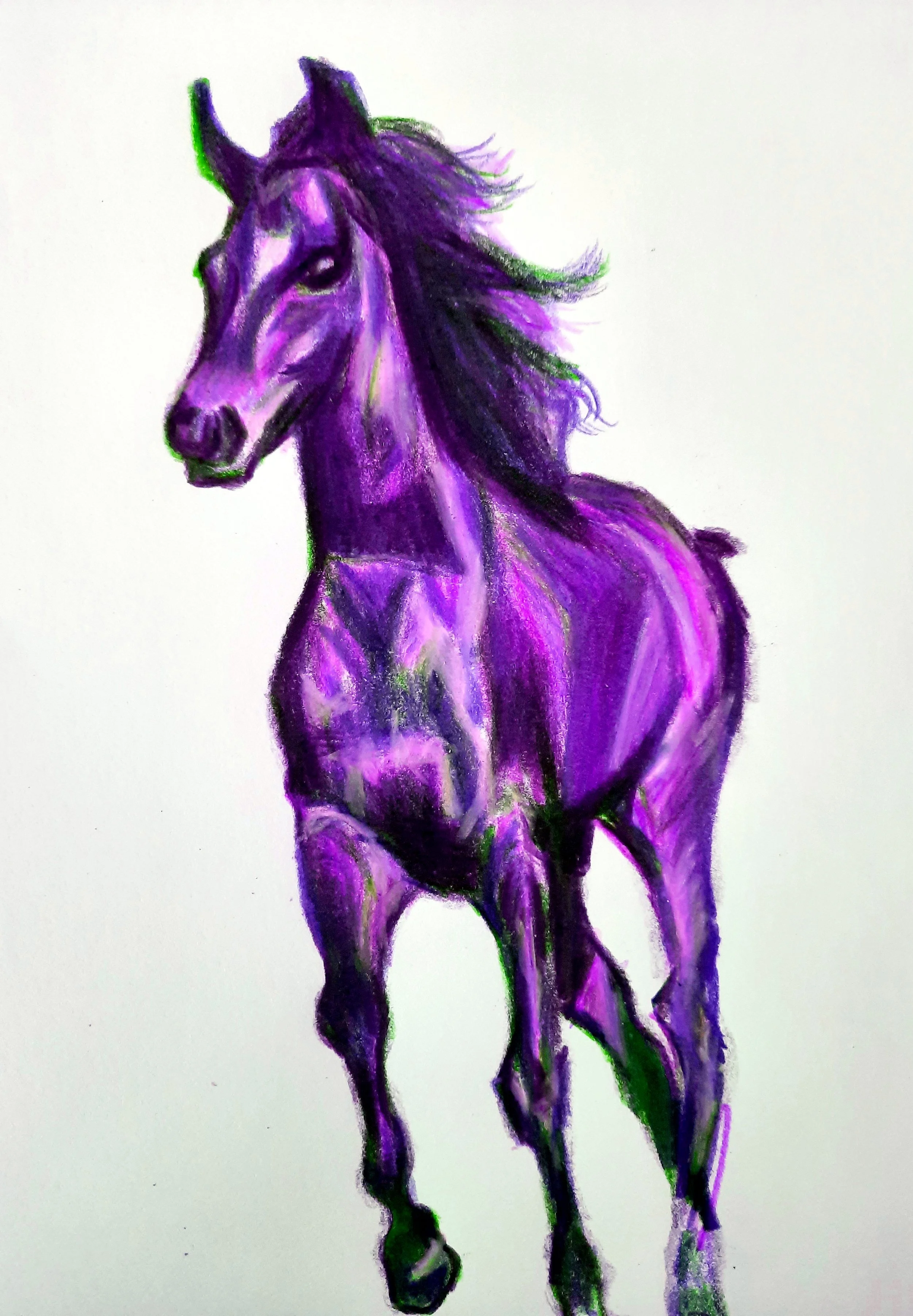 Galloping Free (Polychromos and Digital)