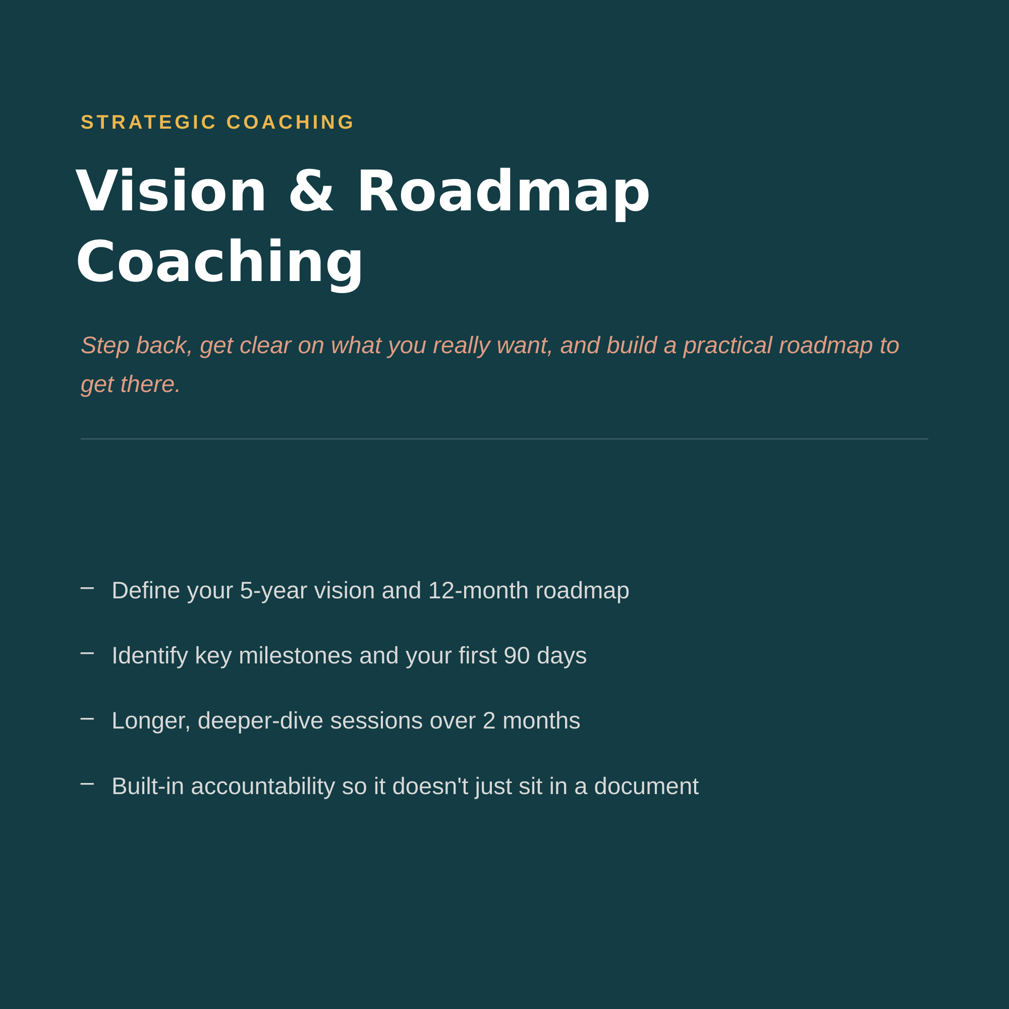 Strategic Vision & Roadmap Coaching