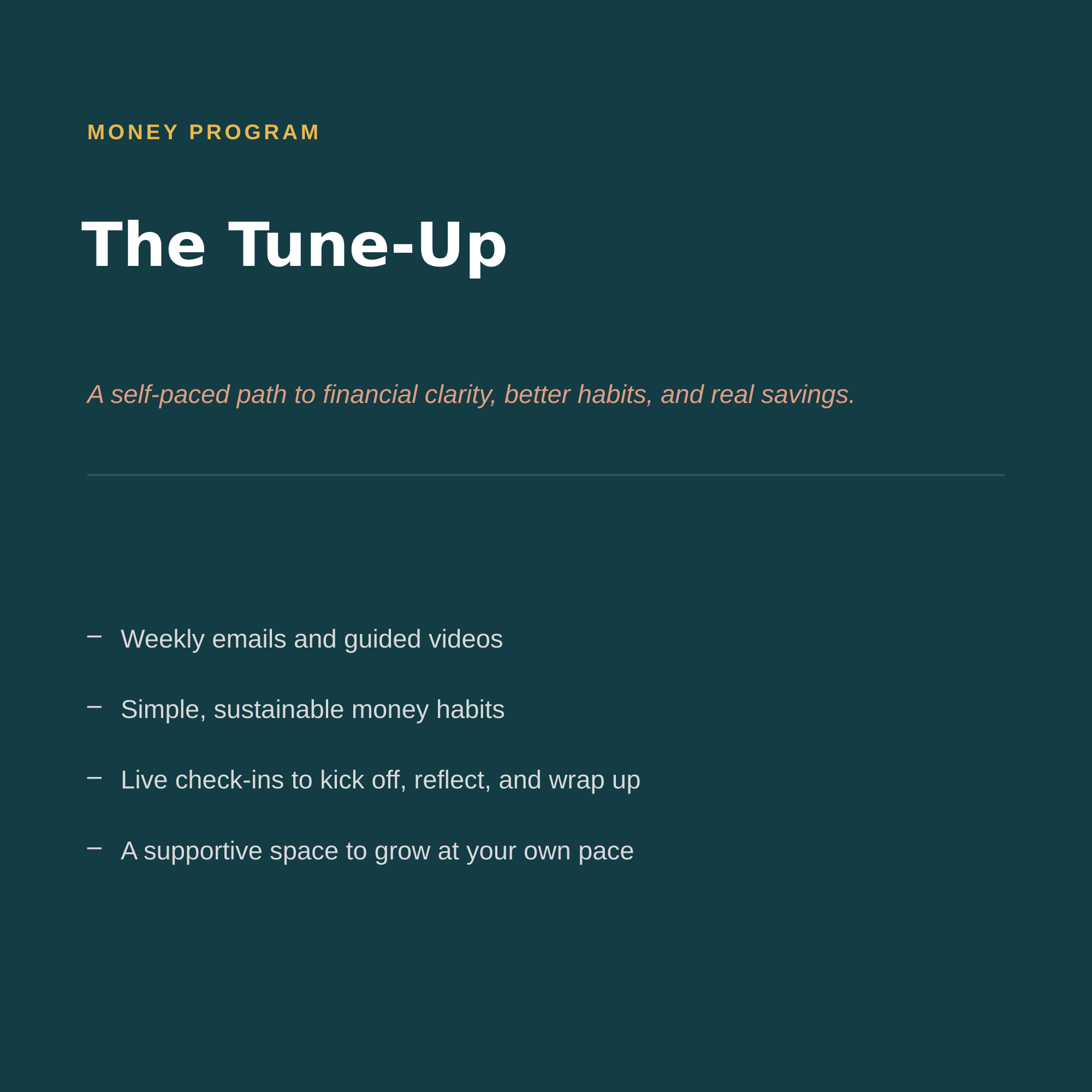 The Tune Up (Money Program)