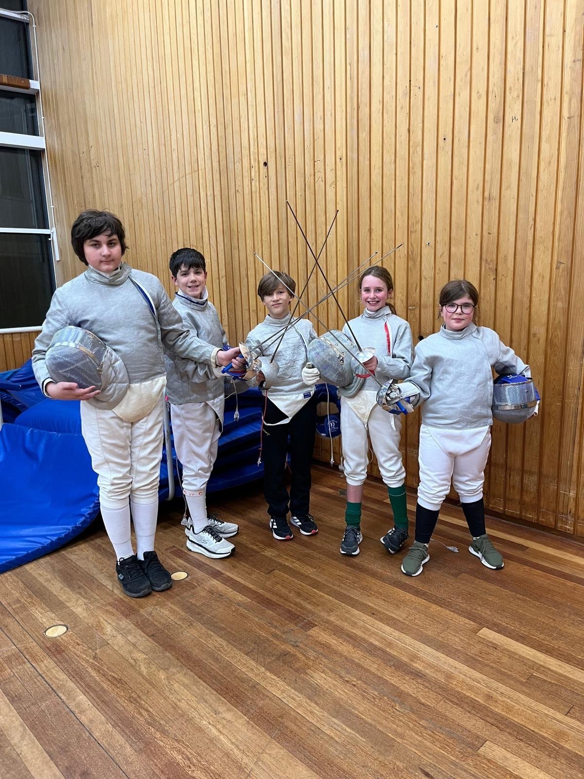 Our junior sabre team.....ready for action 
