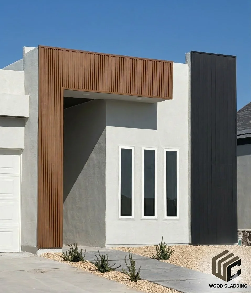Teak Cladding With Charcoal Plank