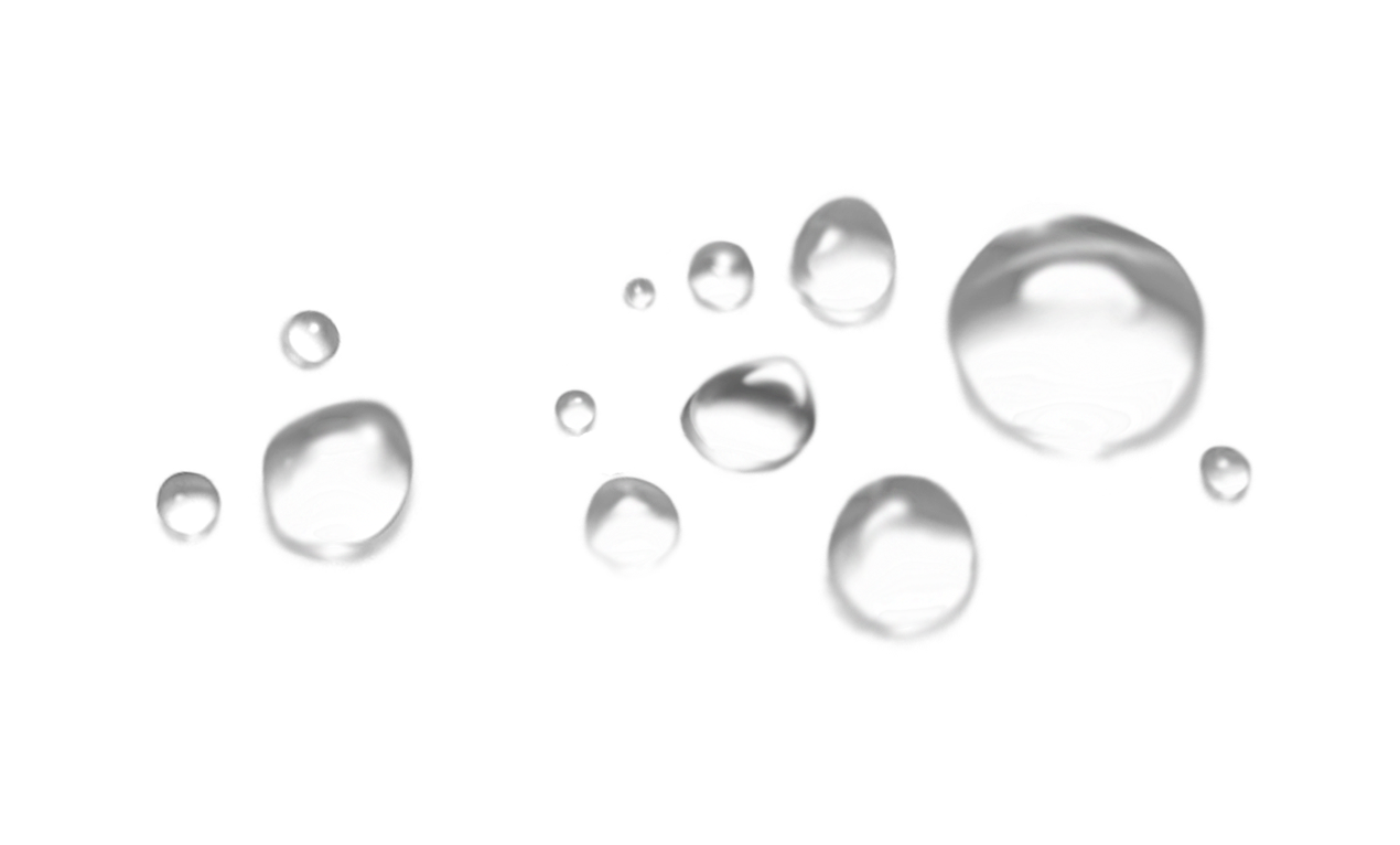 Close-up of water droplets on a dark surface.