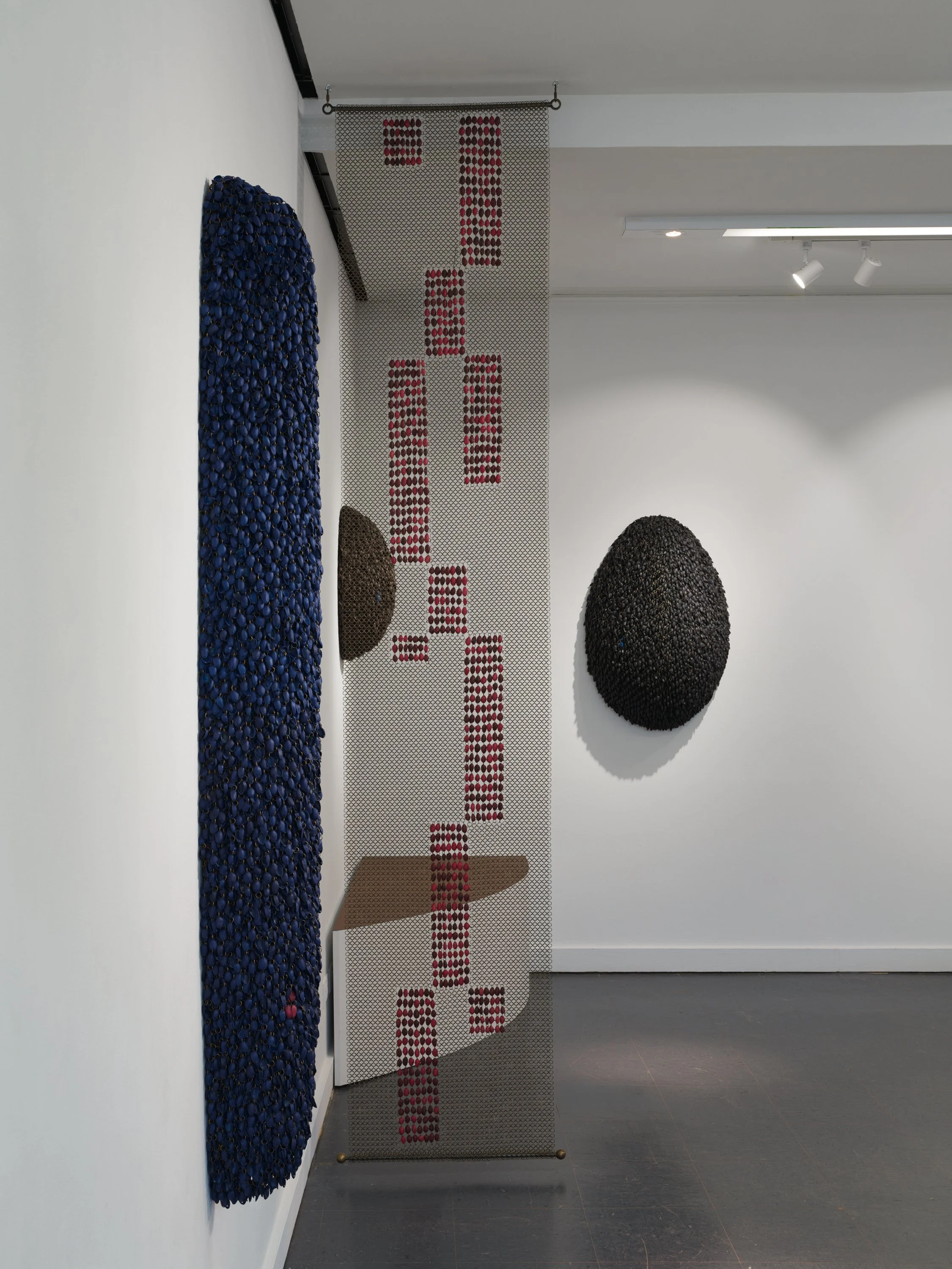 Installation View of Swarm III, Lattice II, Swarm II, & Swarm I