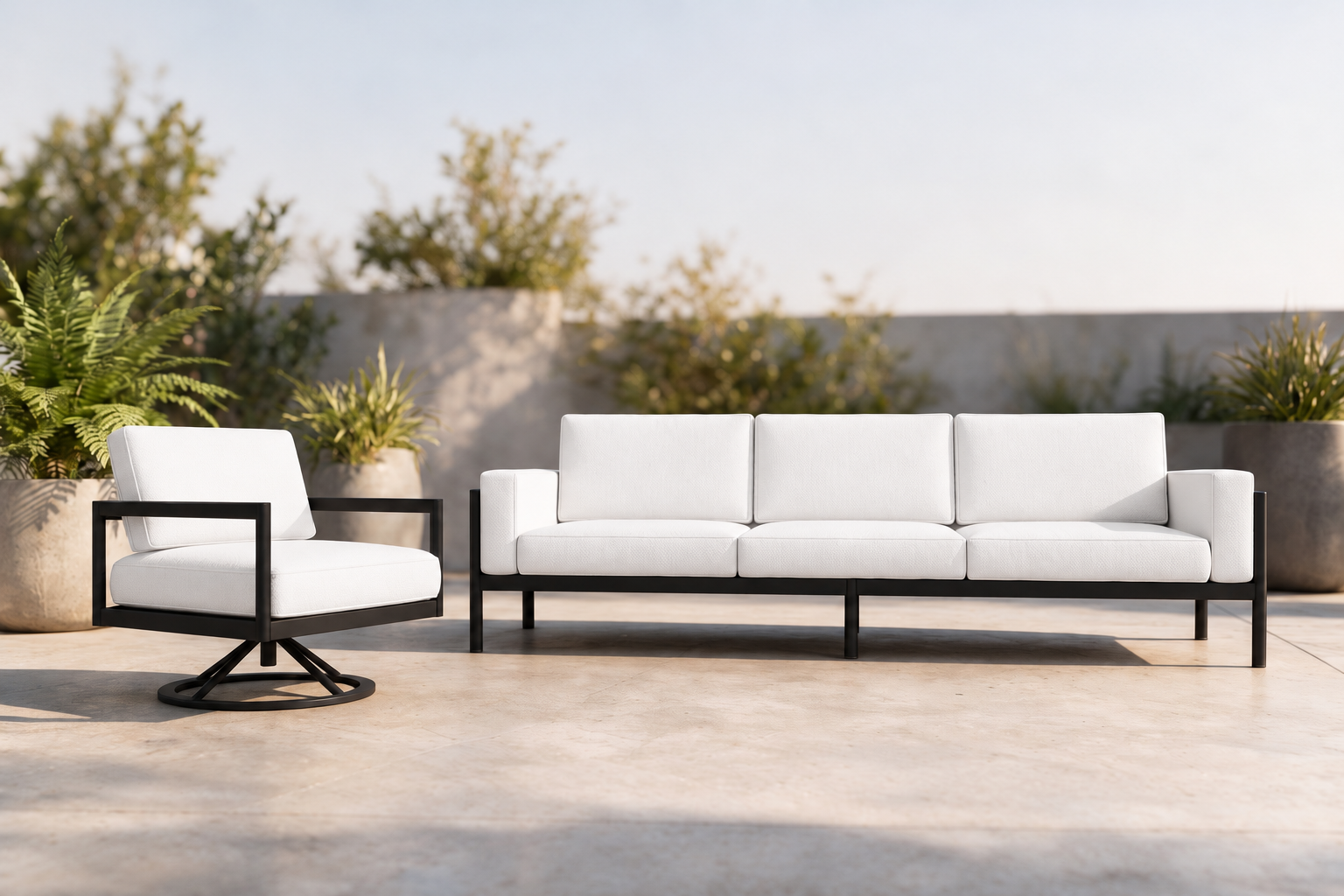 Modern Patio Lounge in White and Black.png