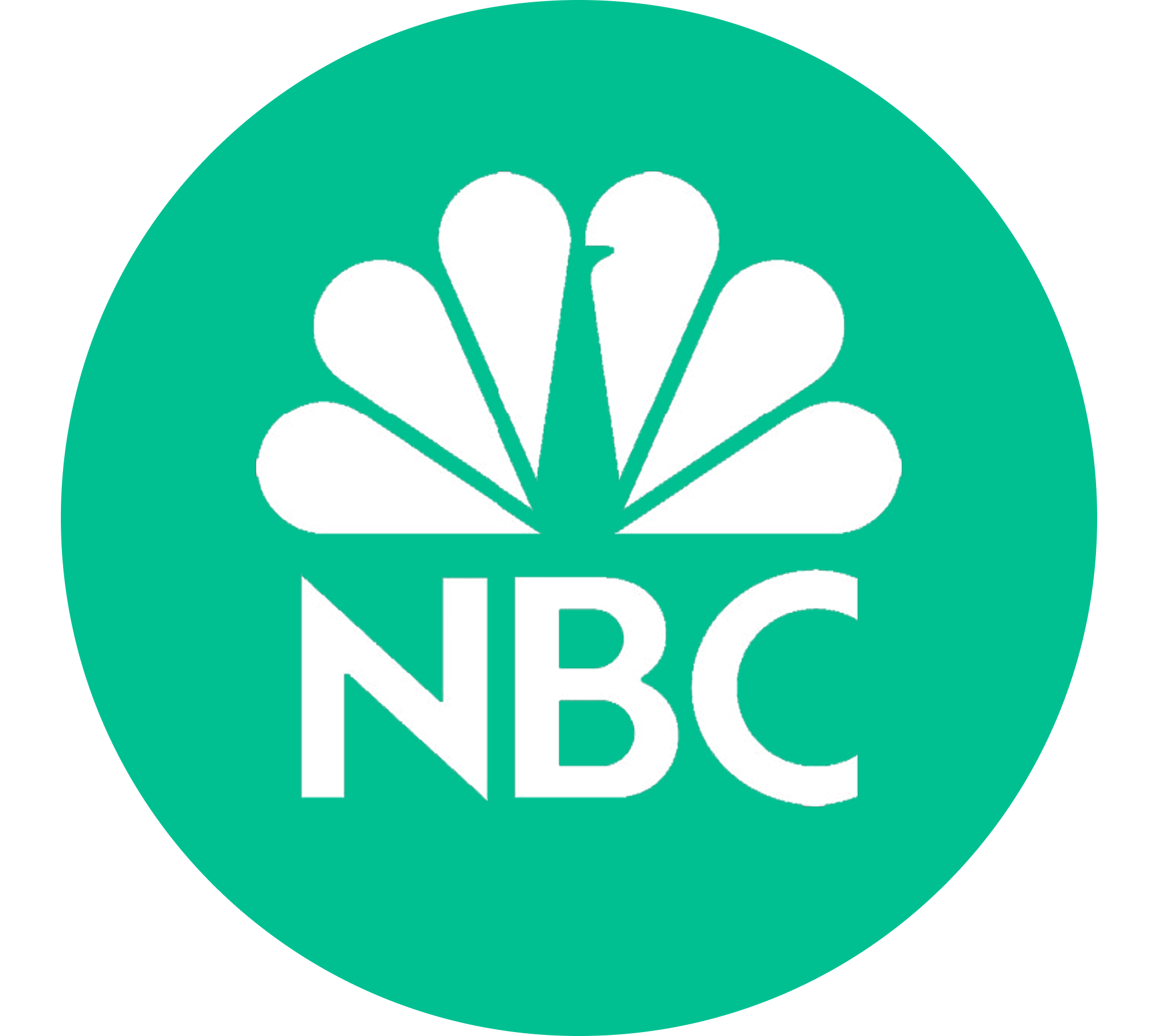 NBC logo with peacock symbol on a teal background.