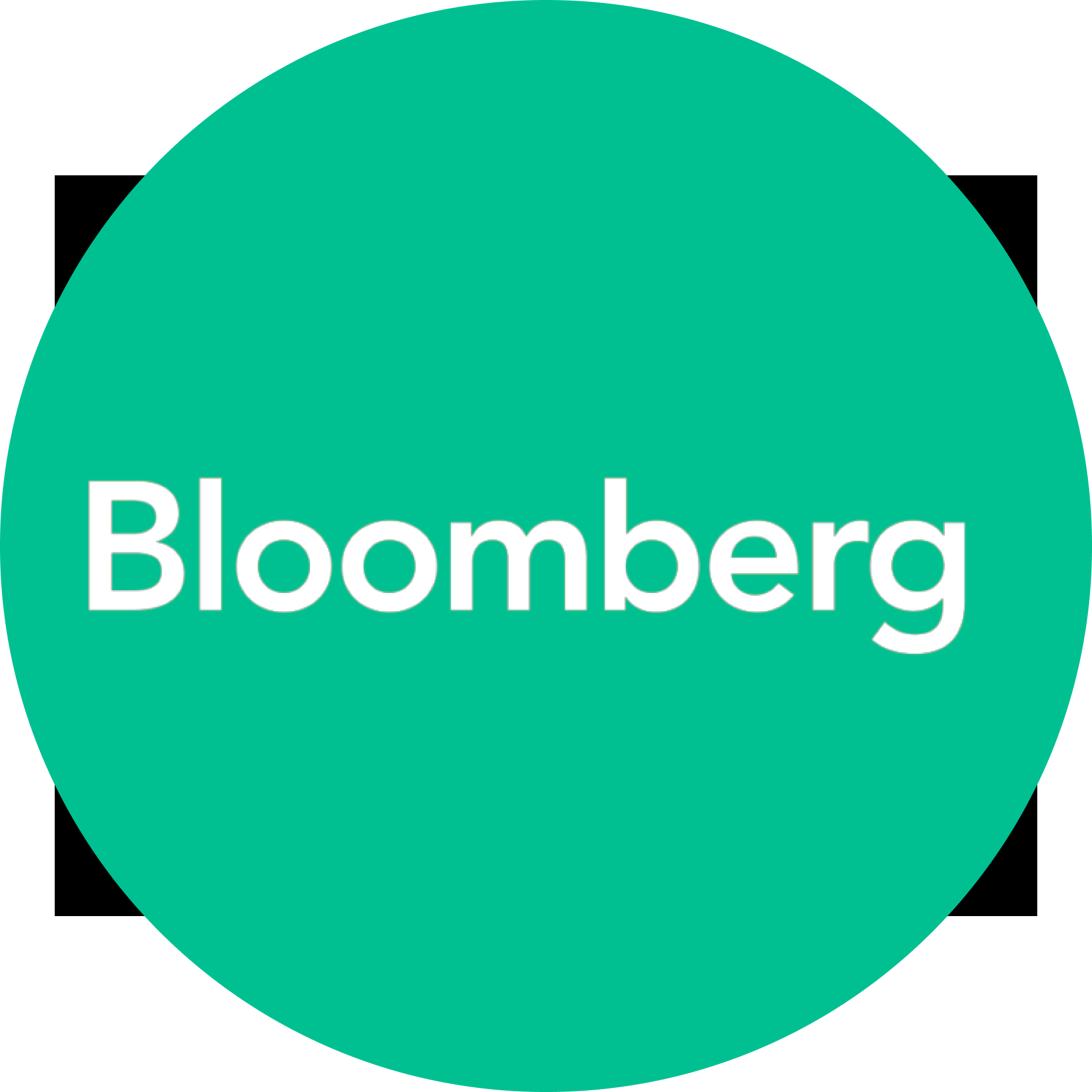 Bloomberg logo with white text on a teal circular background