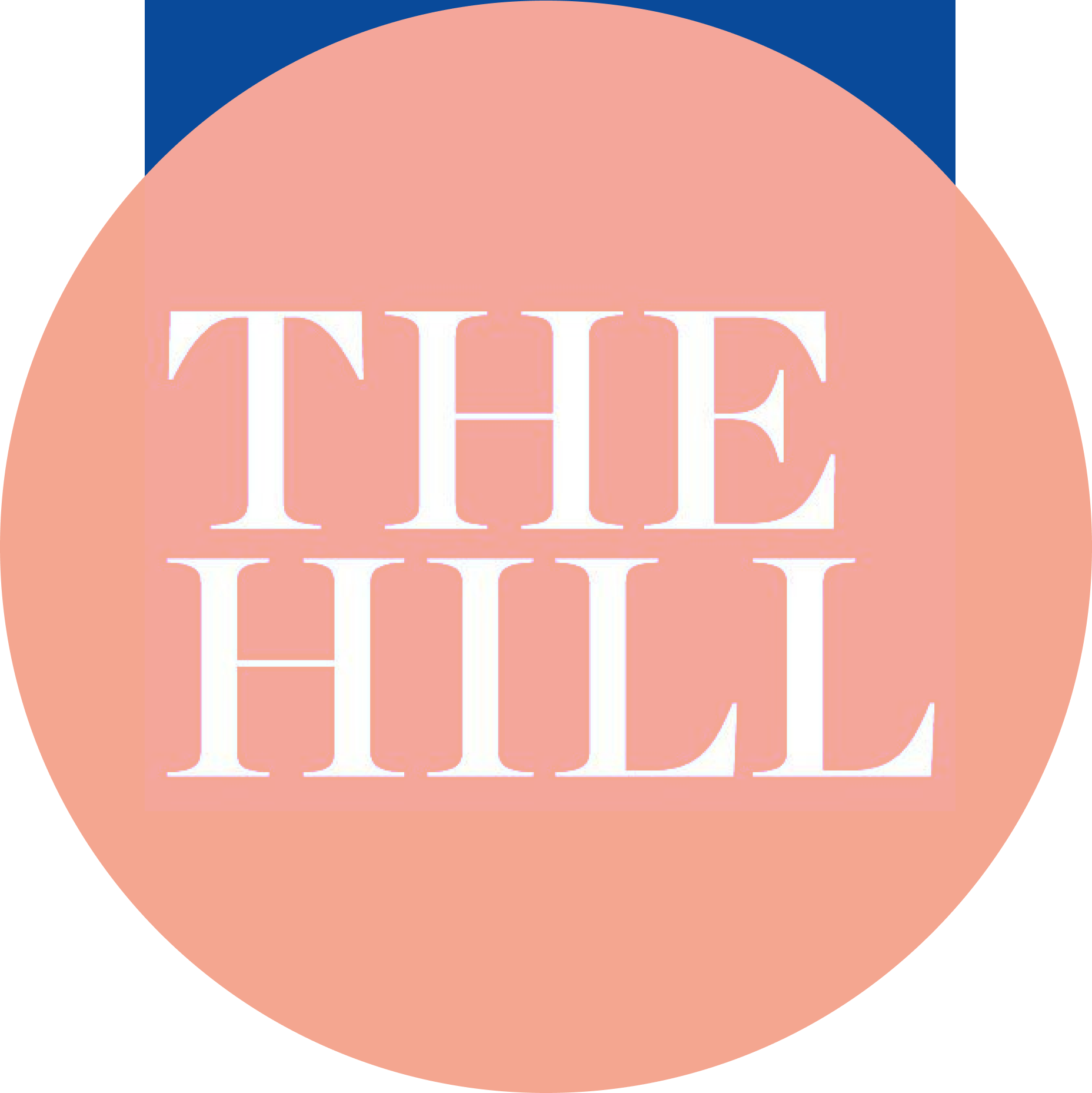 A pink circular logo with white text that reads 'THE HILL'.
