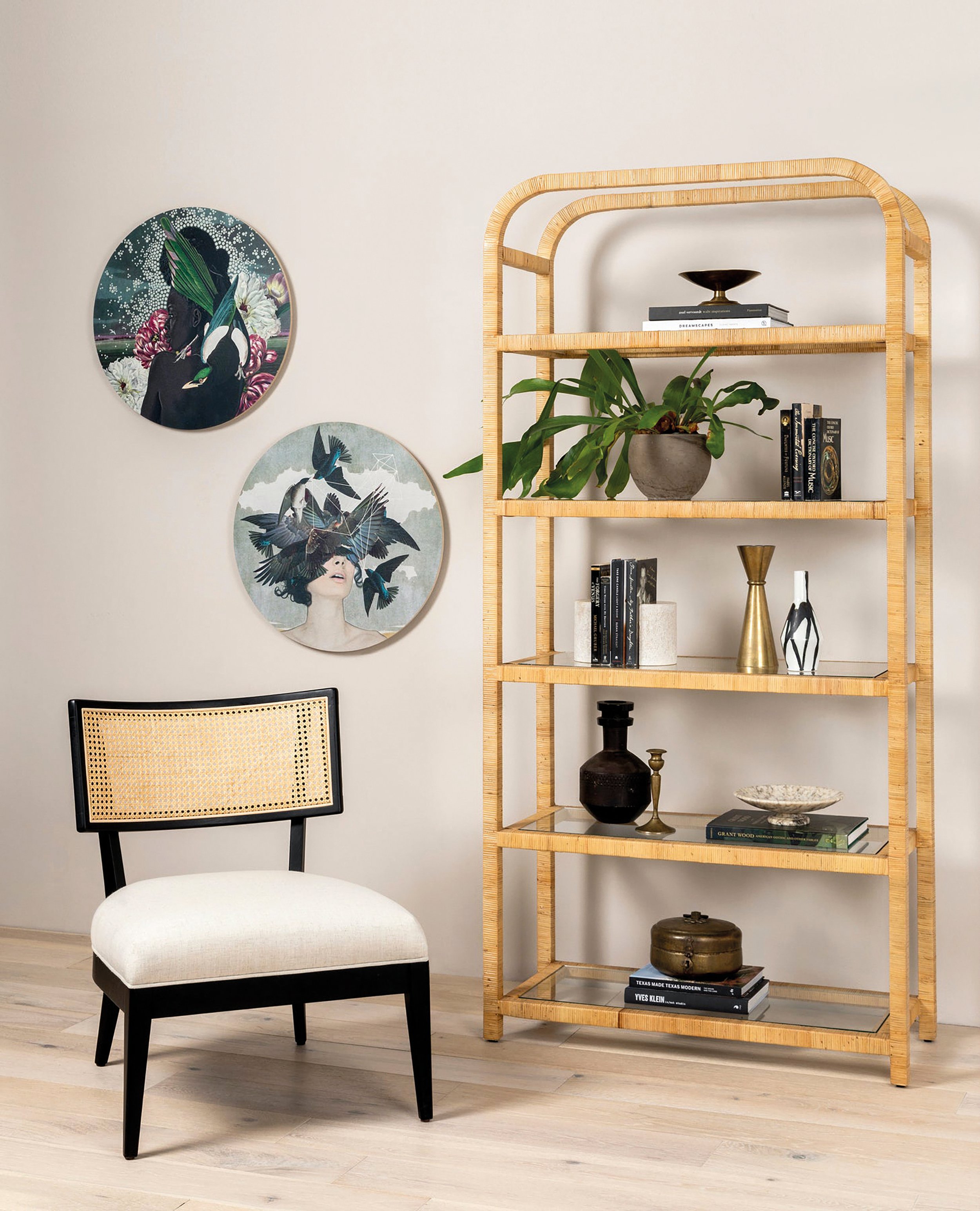 Dory Bookshelf-Honey Rattan