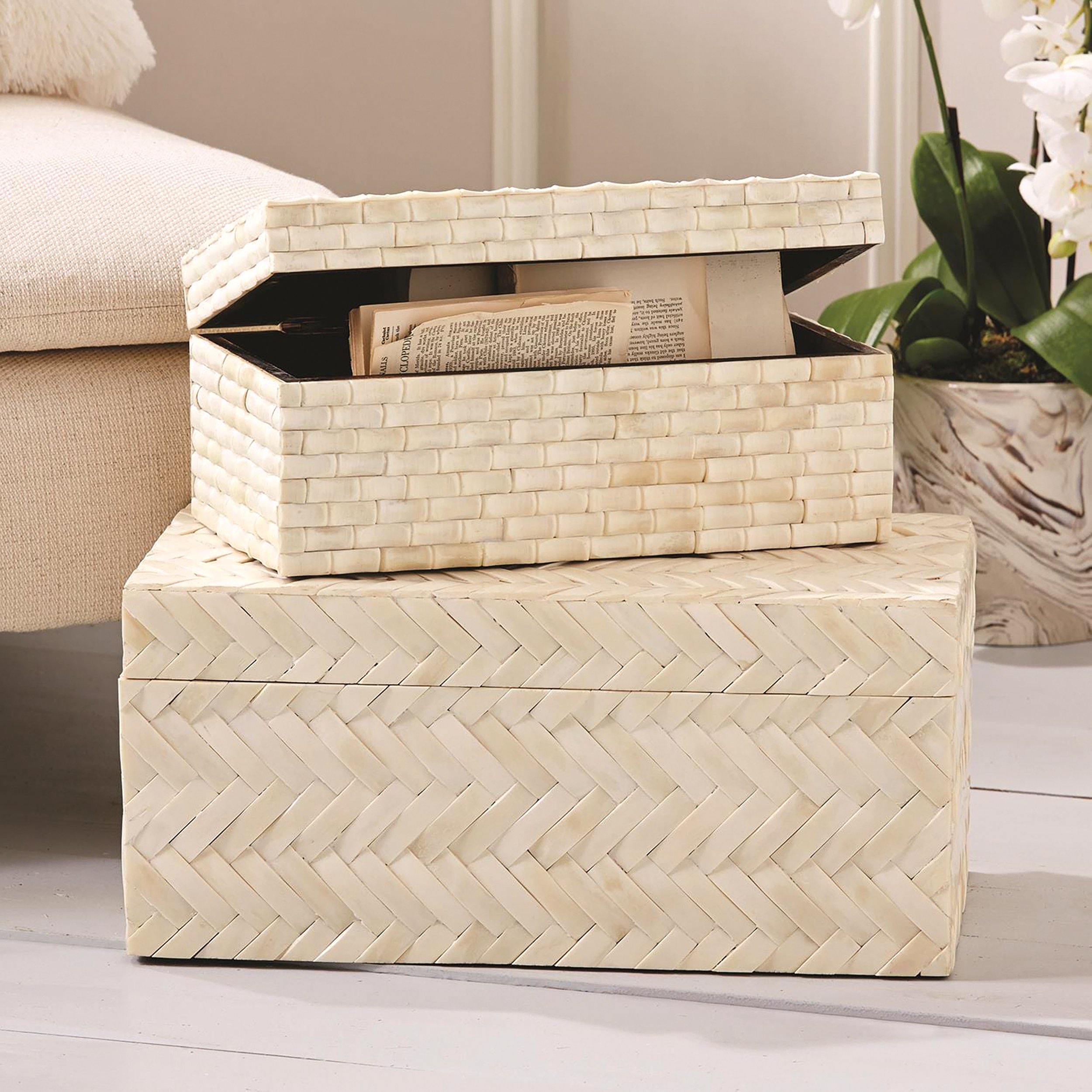 Basketweave Bone Boxes