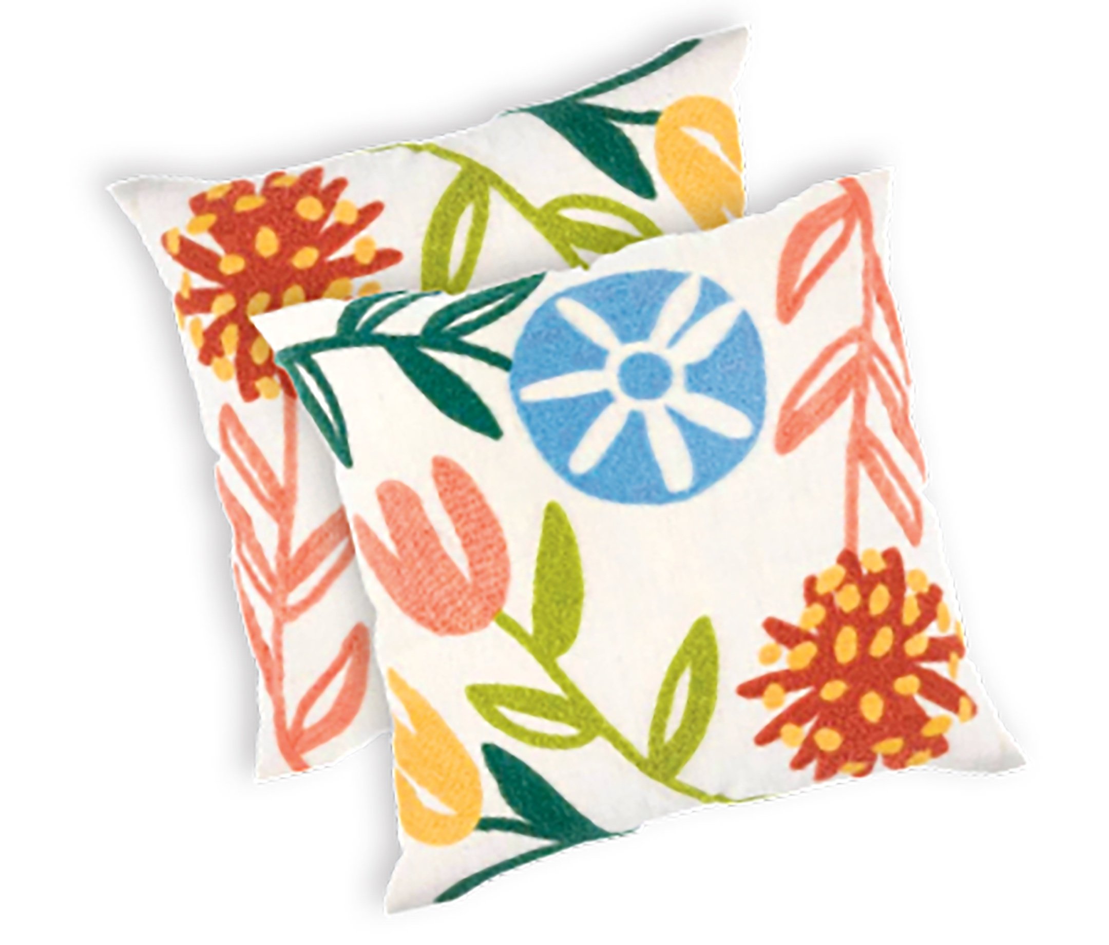  Brighten up your room with this chic hand-embroidered pillow featuring a charming floral pattern in cheerful hues.  www.idgcayman.com  