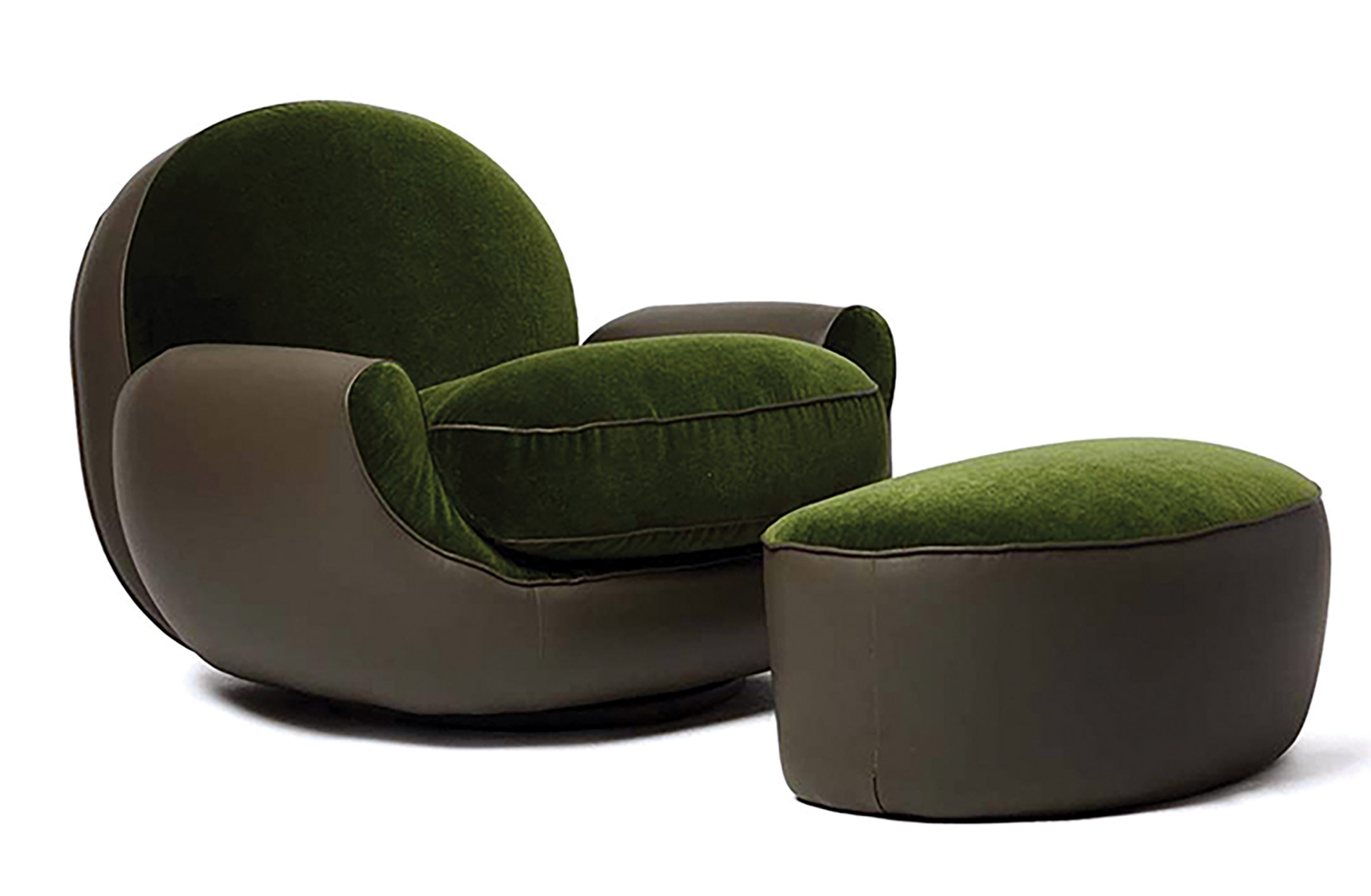  Luxuriate in the  Laurent Swivel Chair.  Polished and playful in design, it sports an all-hardwood frame and unidirectional web suspension for ultimate durability and comfort. Available in custom fabrics, it’s a sweet seat.   www.designstudio.tc   