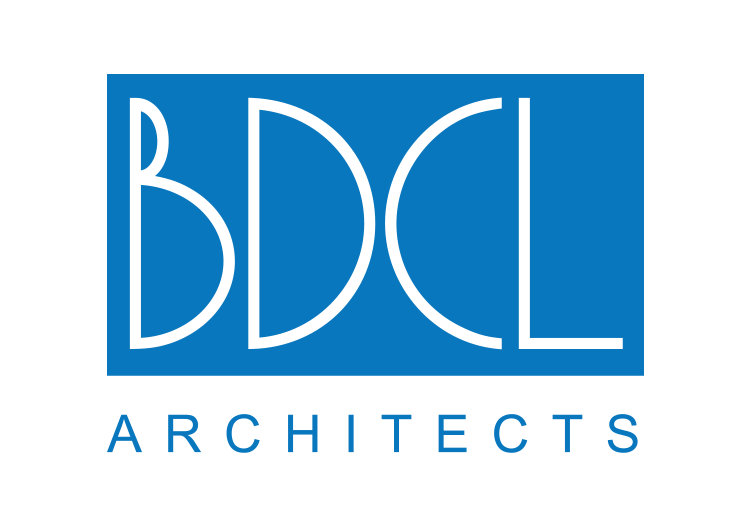 Logo of BDCI Architects with blue background and white text.