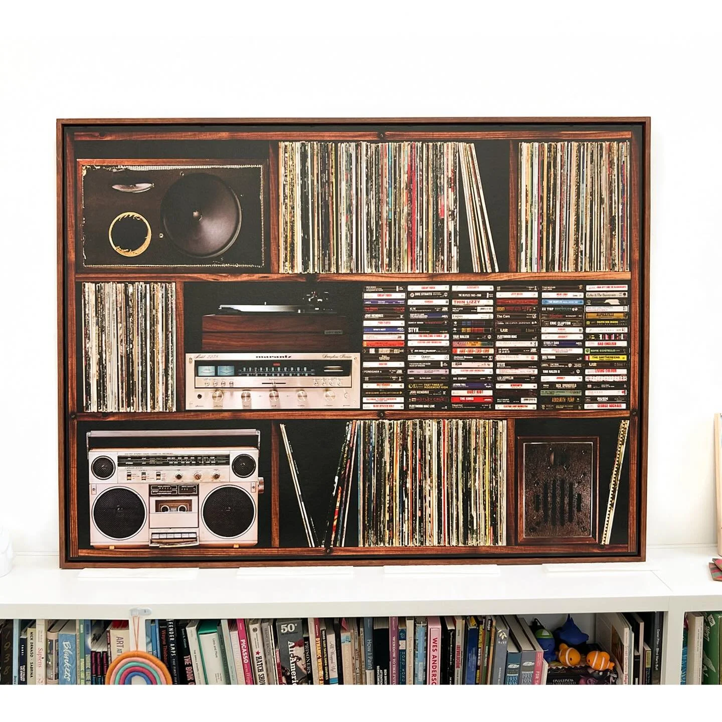 This commission went to a great home. Hit us up for custom work! 🔨

&ldquo;Ultimate Playback&rdquo;.
  
#artforsale #art #wallofsounds #audiocassettes #musicart #cassettes #vintagemusic #stereospeakers #tapedeck #rock #rocknroll #tapes #receiver #vi