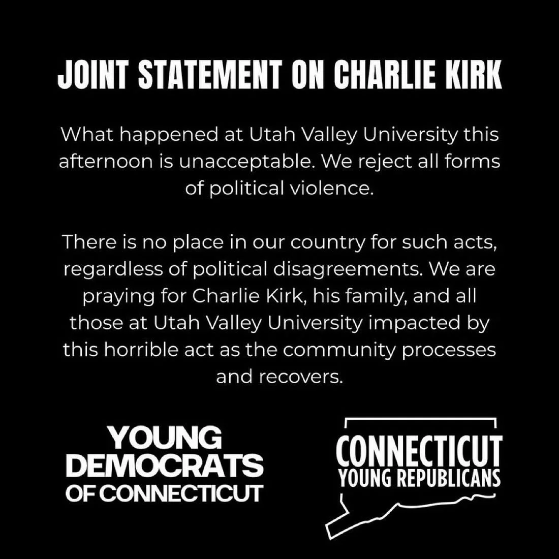Bi partisan statement from Connecticut.