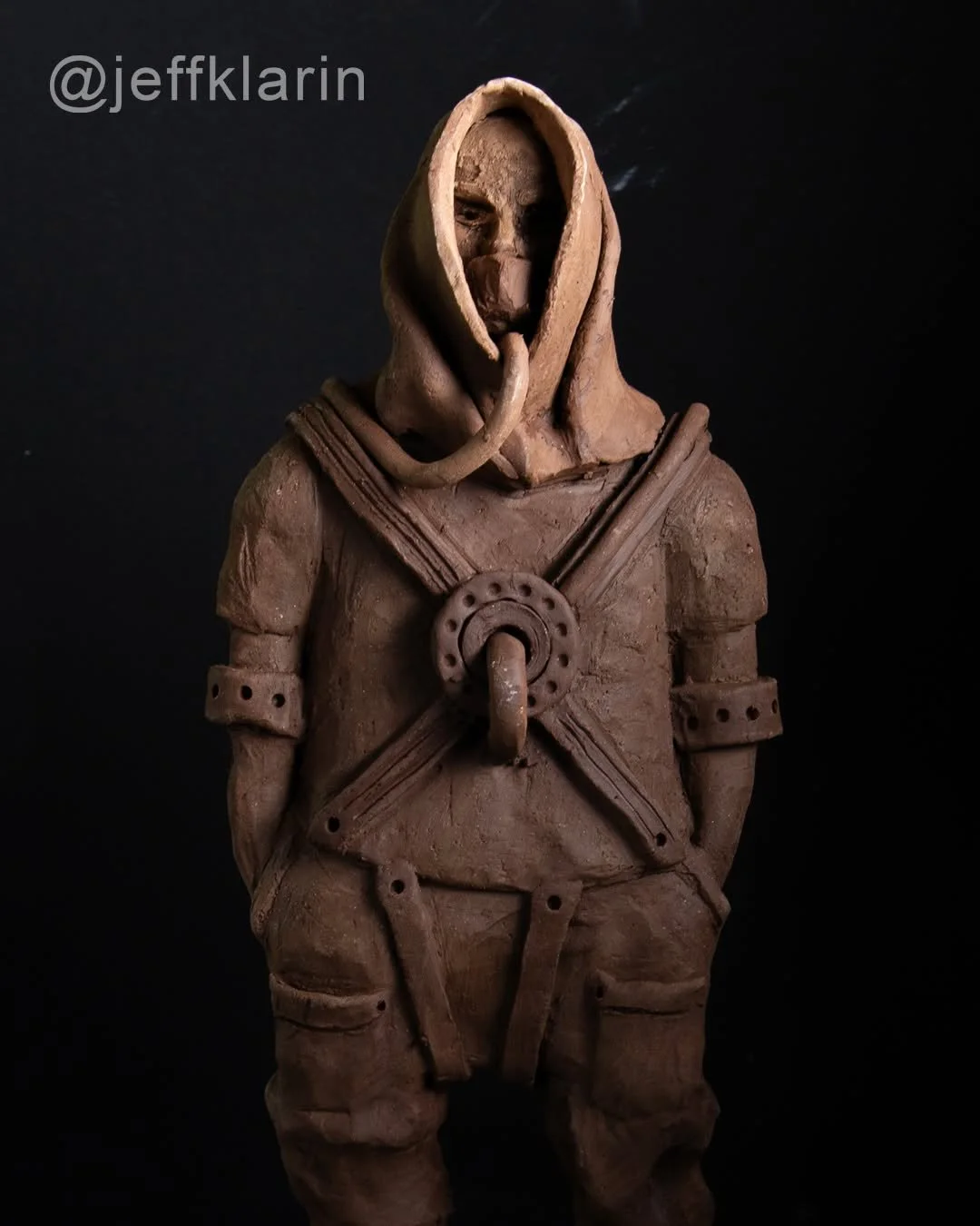 &ldquo; The Dystopist &ldquo;, II 20&rdquo; X 6&rdquo; X 8&rdquo; II ceramic.