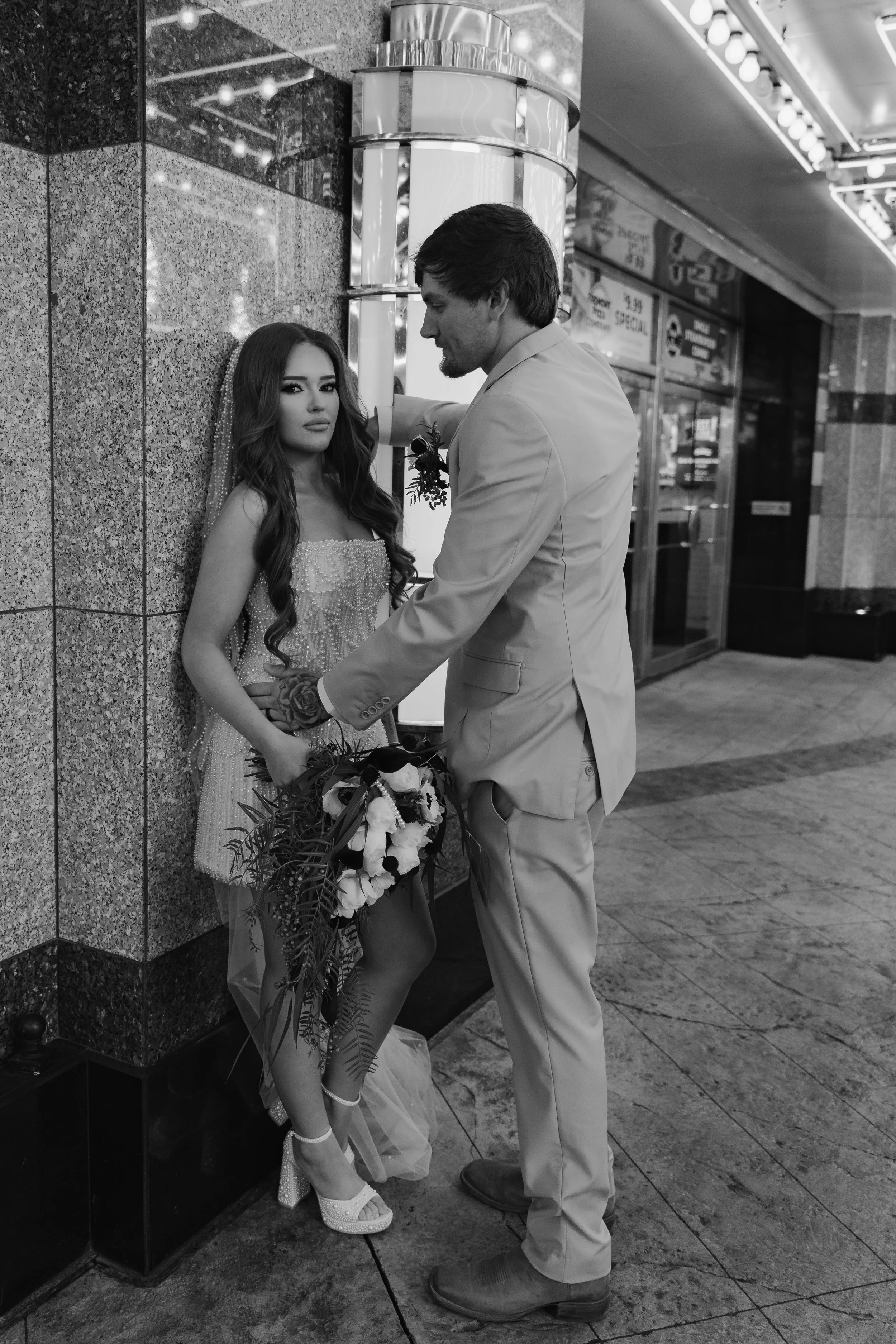 Romantic Las Vegas Elopement | Little White Chapel Wedding + Fremont Street Portraits