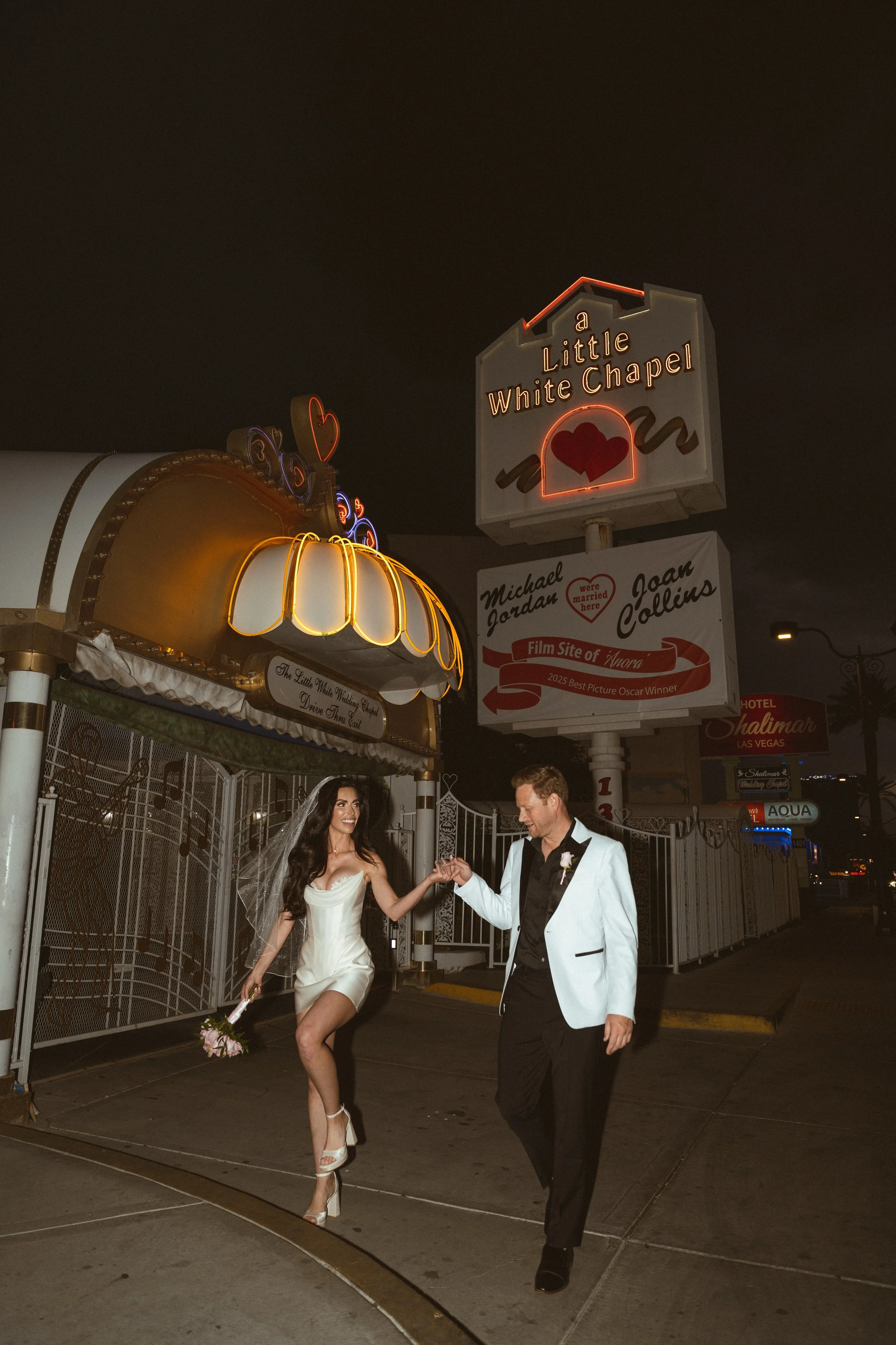 Las Vegas Elopement at The Little White Chapel - Elvis + Pink Cadillac.