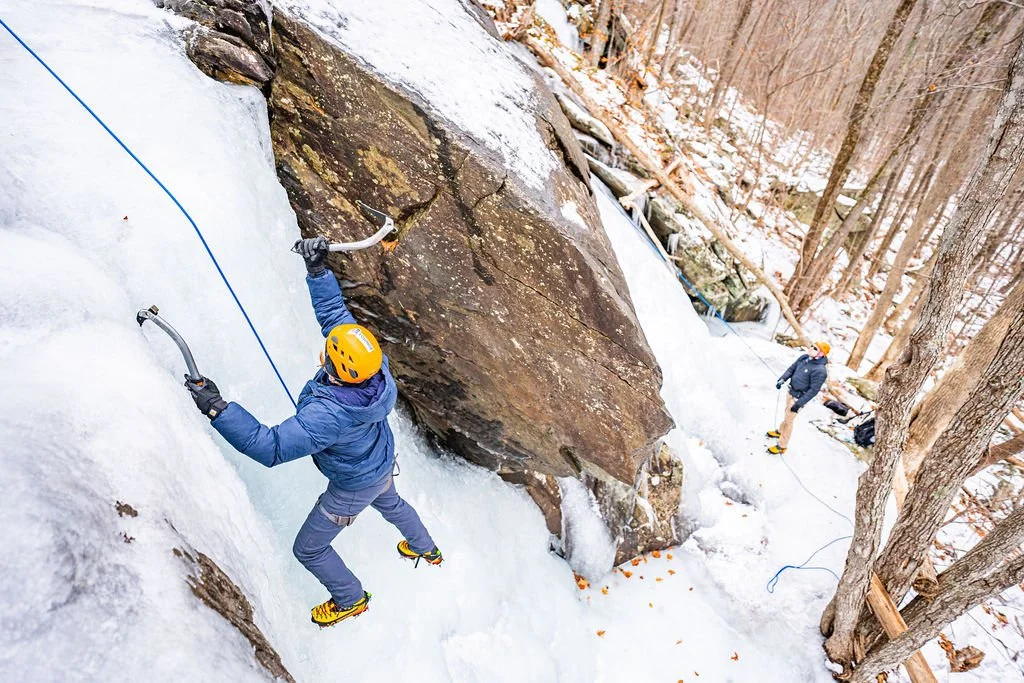 🧊 Learn the Basics of Ice Climbing in Camden, Maine

Ever wondered what it feels like to swing an ice tool into frozen waterfall ice and climb your way to the top? ❄️

At Equinox Guiding Service, we make it easy to experience your first day on ice r