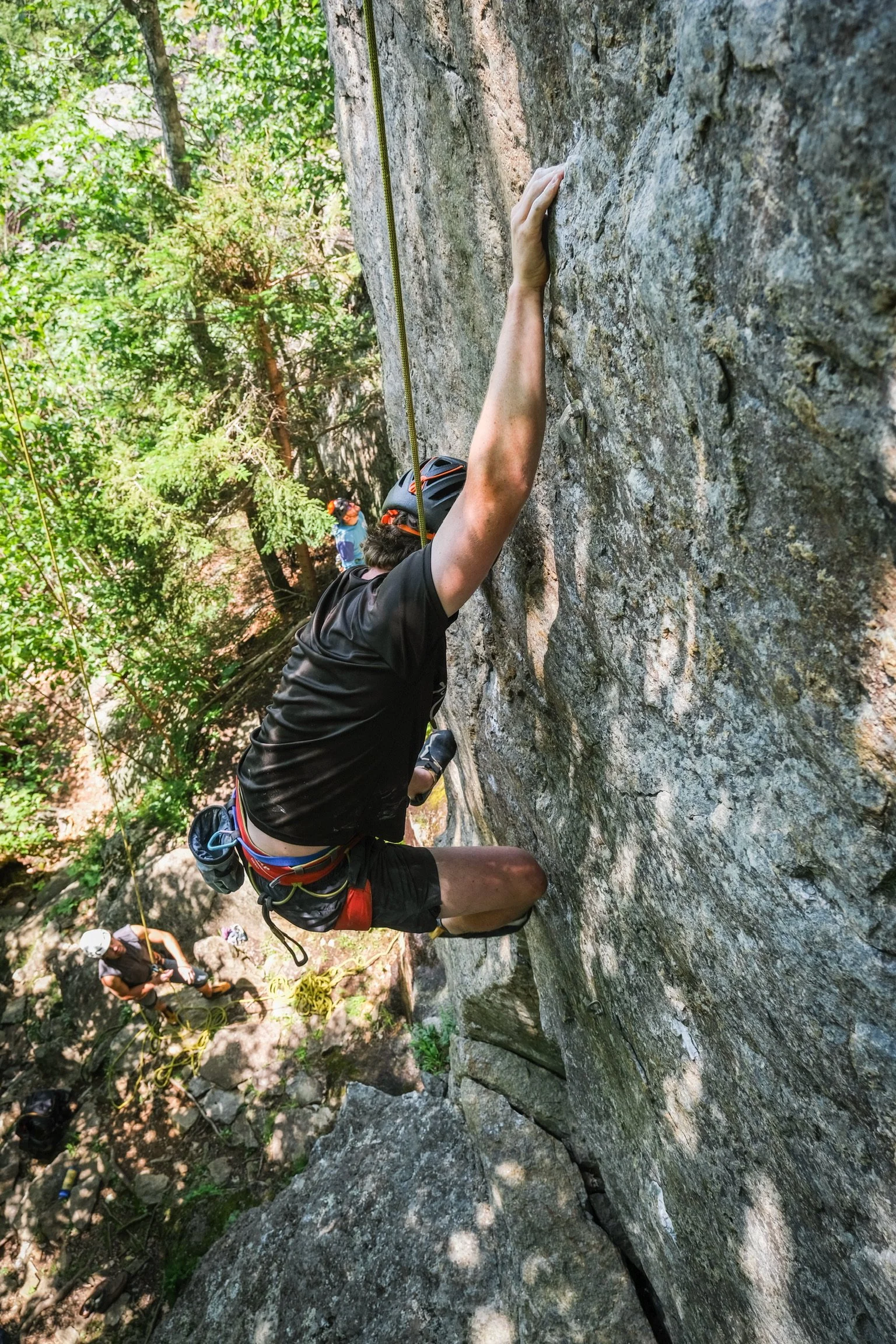 The outback climbing area in Camden maine on the classic Cracked up