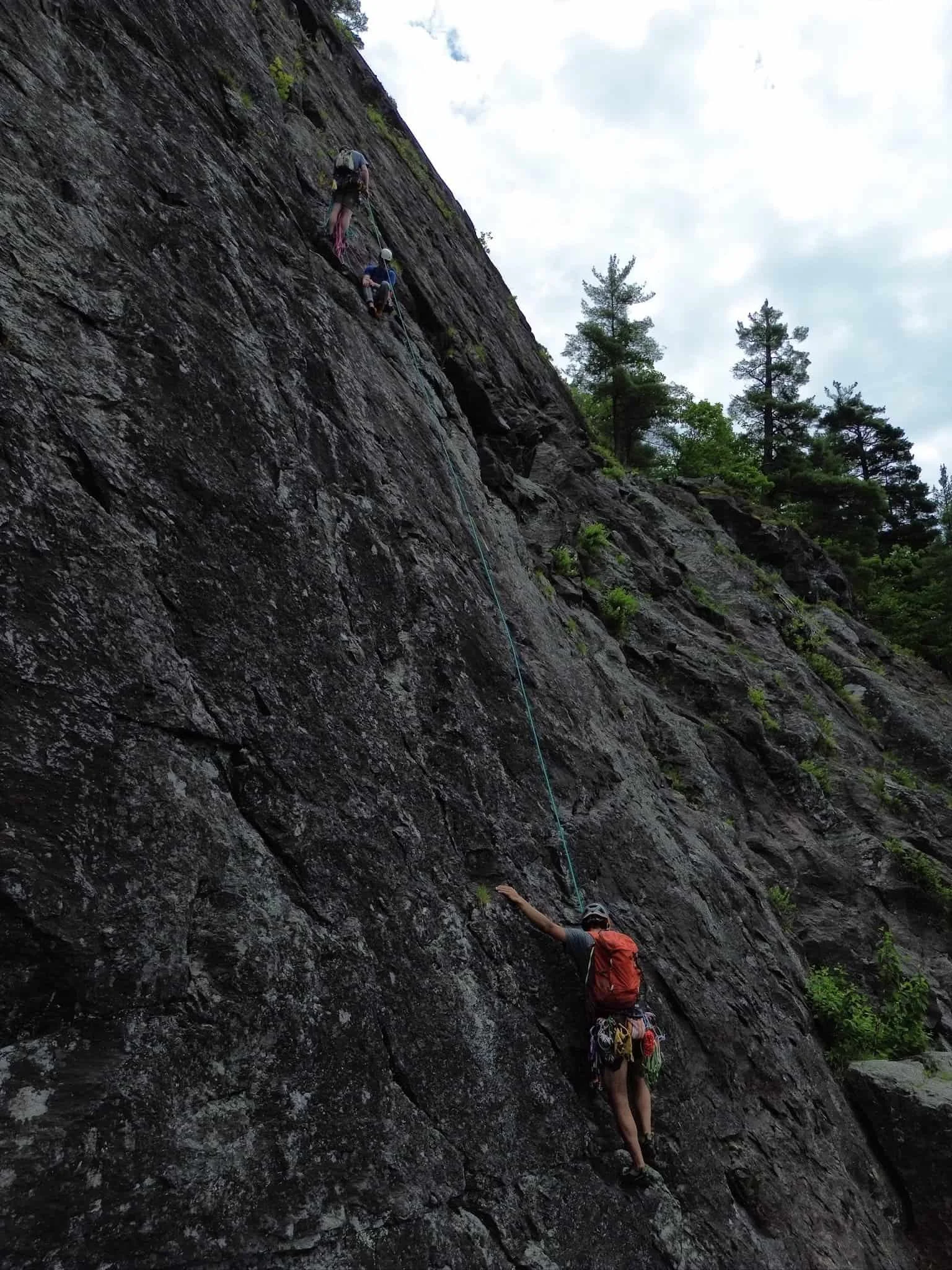 Multipitch climbing course in maine