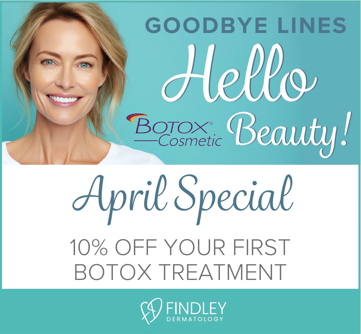 ⏰ Only One Week Left! ⏰ Don't miss out on our April special: 10% off your first Botox treatment! Say goodbye to wrinkles and hello to smoother, younger-looking skin. Botox can:

✨ Reduce fine lines and wrinkles
✨ Prevent new wrinkles from forming
✨ P