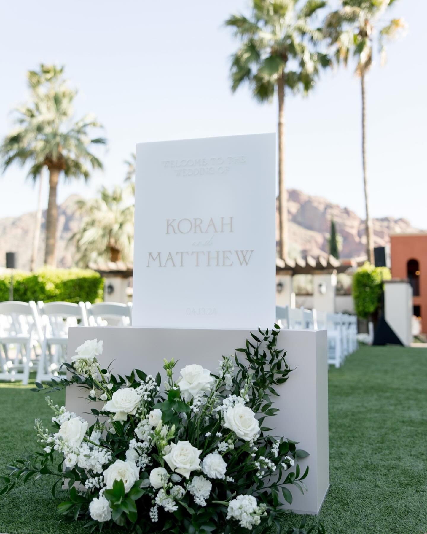Korah &amp; Matthew 🥂🕊️💍

We absolutely loved working with this beautiful couple on the signage for their wedding. The details were everything 🤍
.
Newley Weds: @korahhopton 
Coordination: @adaytocherishweddings
Venue: @omnimontelucia
Photographer