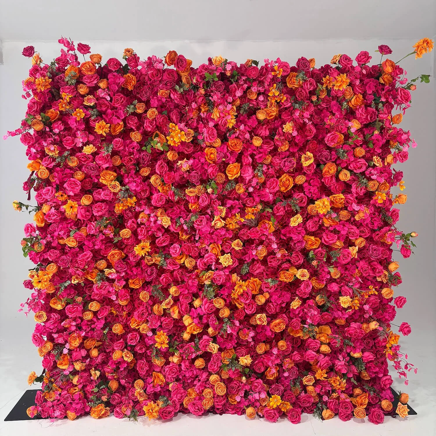 Hot Pink & Orange Flower Wall - $175