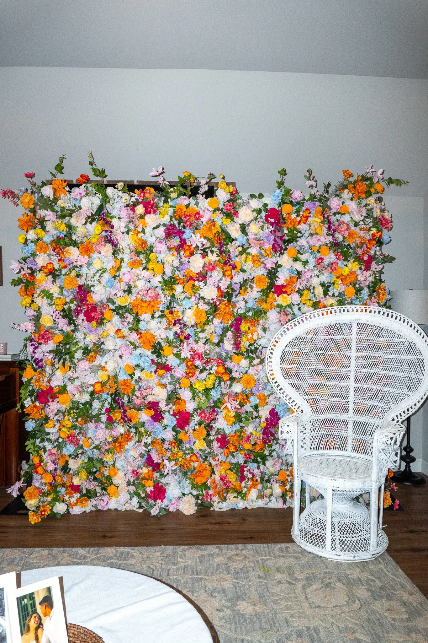 Colorful with Greenery Flower Wall - $175