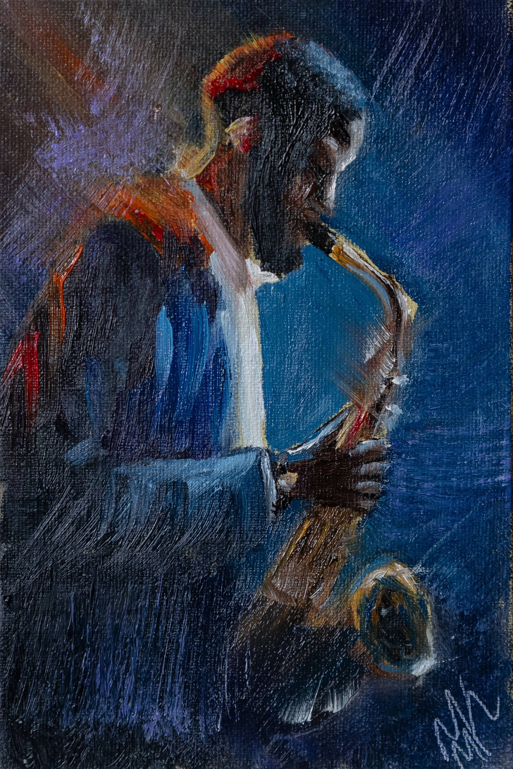 Saxophone Player - Original Painting SOLD