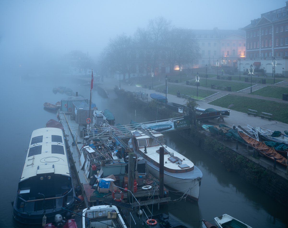Richmond Waterside, Christmas Lights in the Fog.JPG