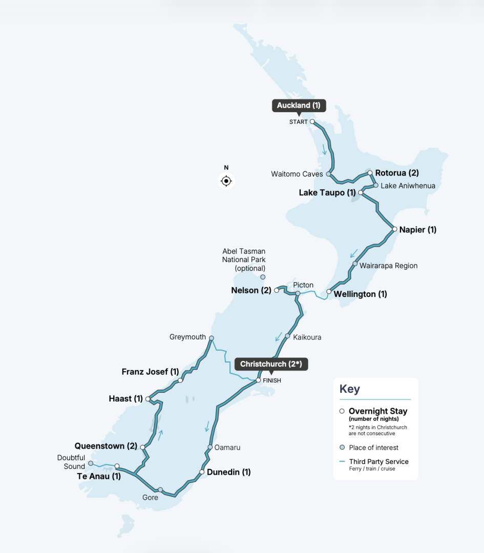 Scenic small group touring trip around New Zealand