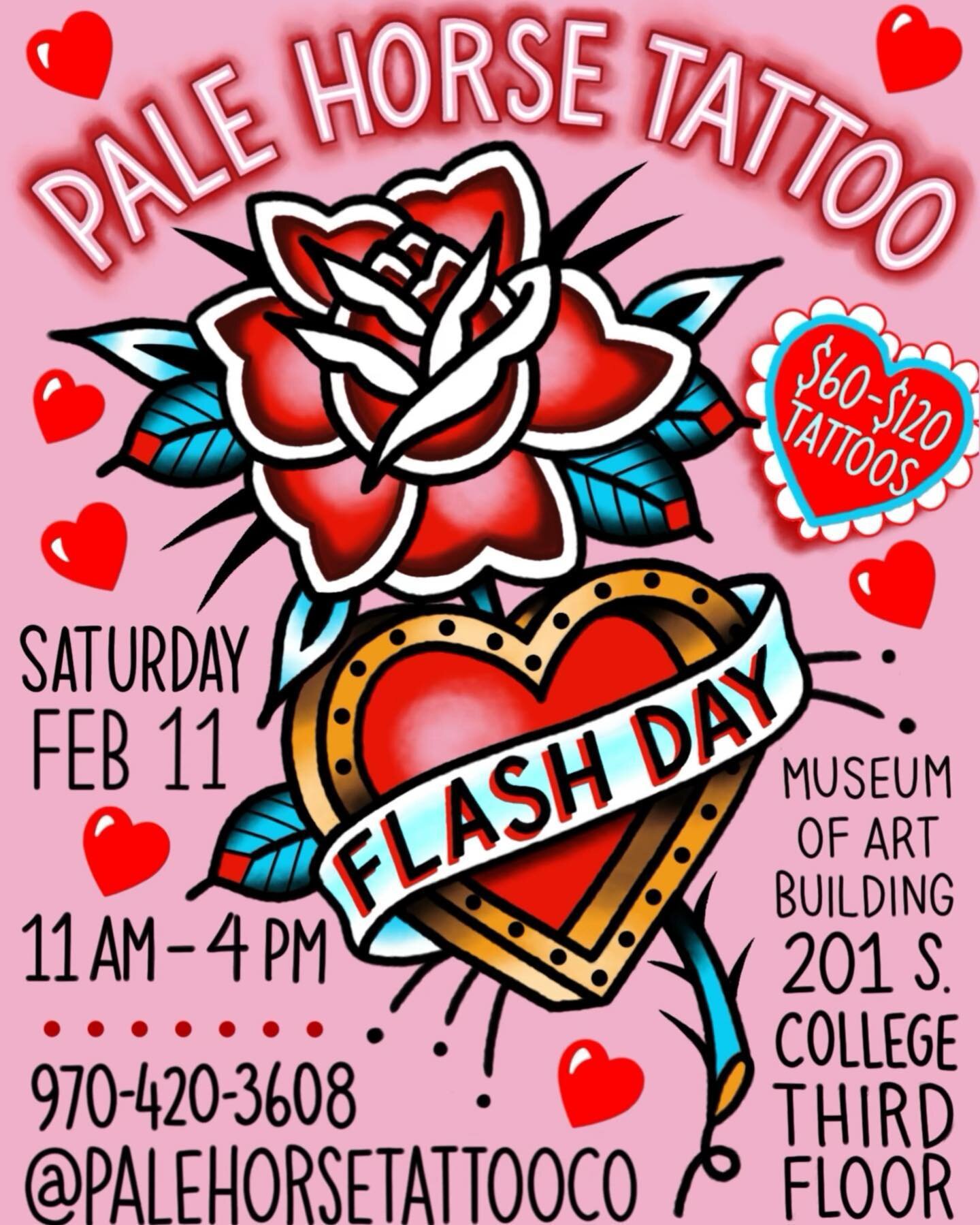 Get excited and bring your date!🥰
 We are throwing a valentines flash event next Saturday! Fill you belly with some snacks and drinks while you get a fun new tattoo! 
#valentinesflashevent #fortcollinstattoo #fortcollinsvalentinesday #coloradotattoo