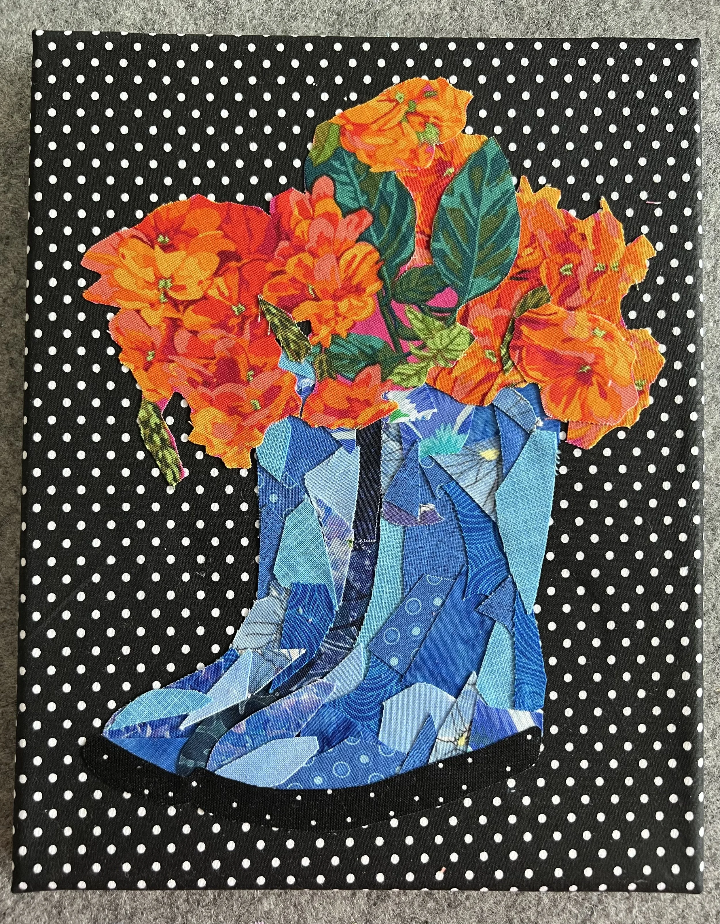 Fabric collage class: April showers bring May flowers